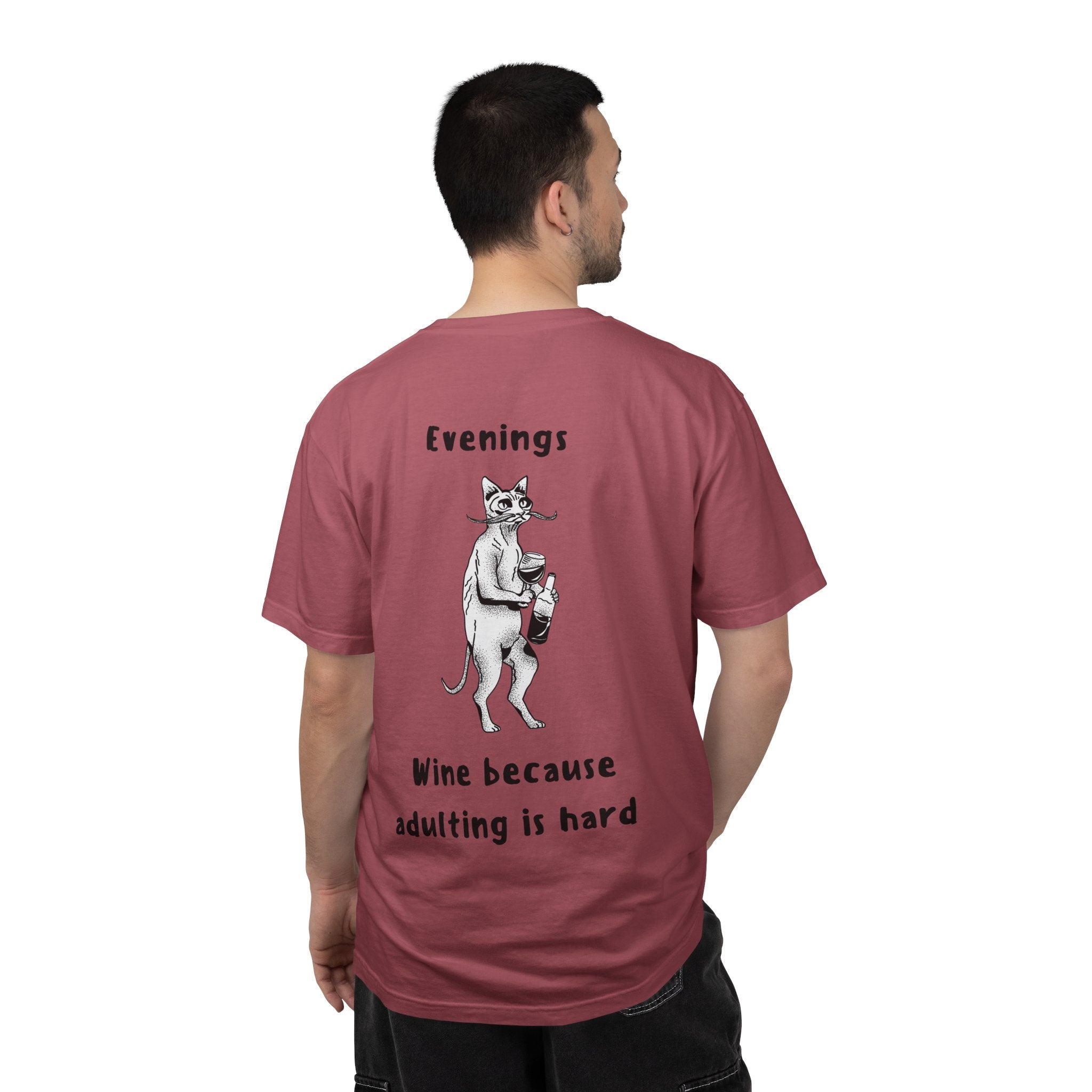 Graphic Tee — “Mornings: Coffee / Evenings: Wine Because Adulting Is Hard”