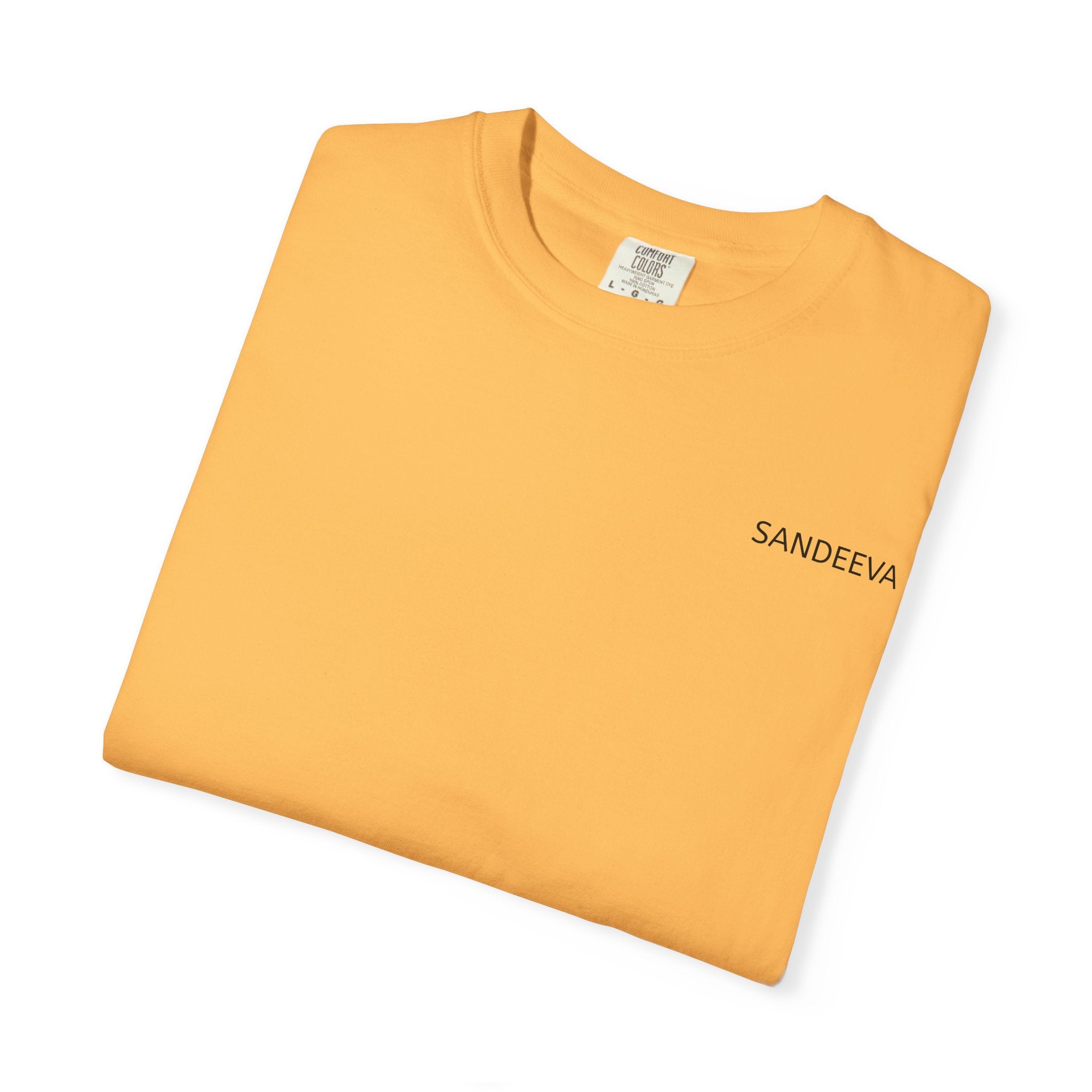 Minimal 'SANDEEVA' Solid T-Shirt — Garment-Dyed Cotton Tee