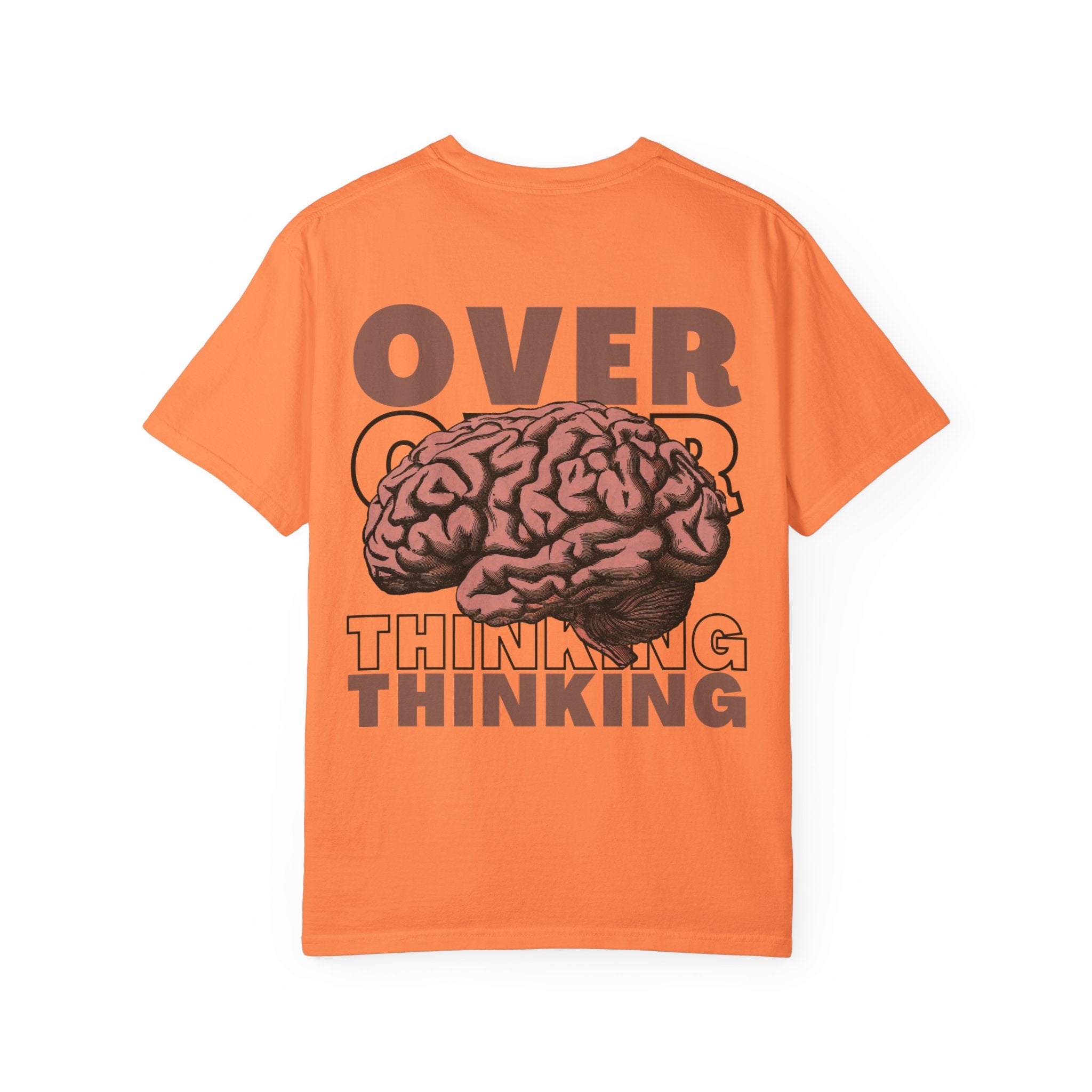 Overthinking Brain Graphic T-Shirt — "Overthinking" Back Print