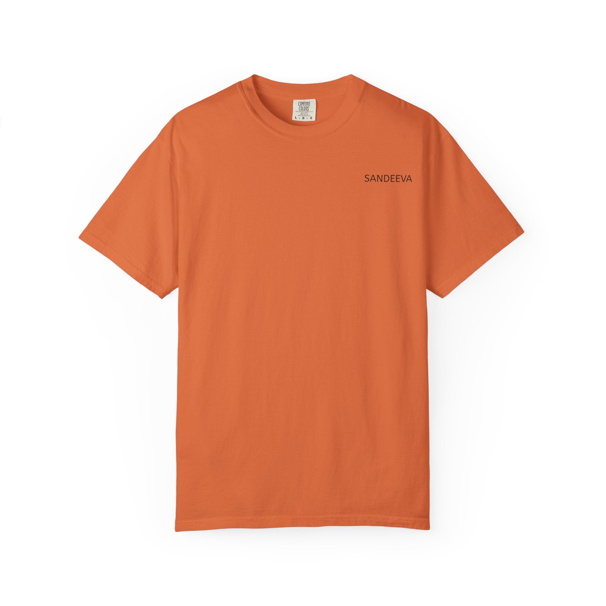 Minimal 'SANDEEVA' Solid T-Shirt — Garment-Dyed Cotton Tee