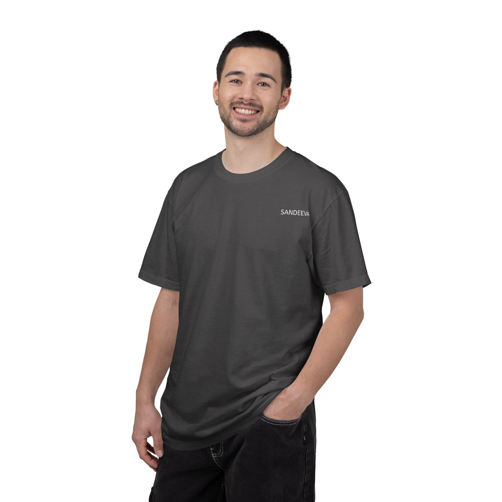 T-Shirt — Minimal 'SANDEEVA' Chest Logo Solid Tee
