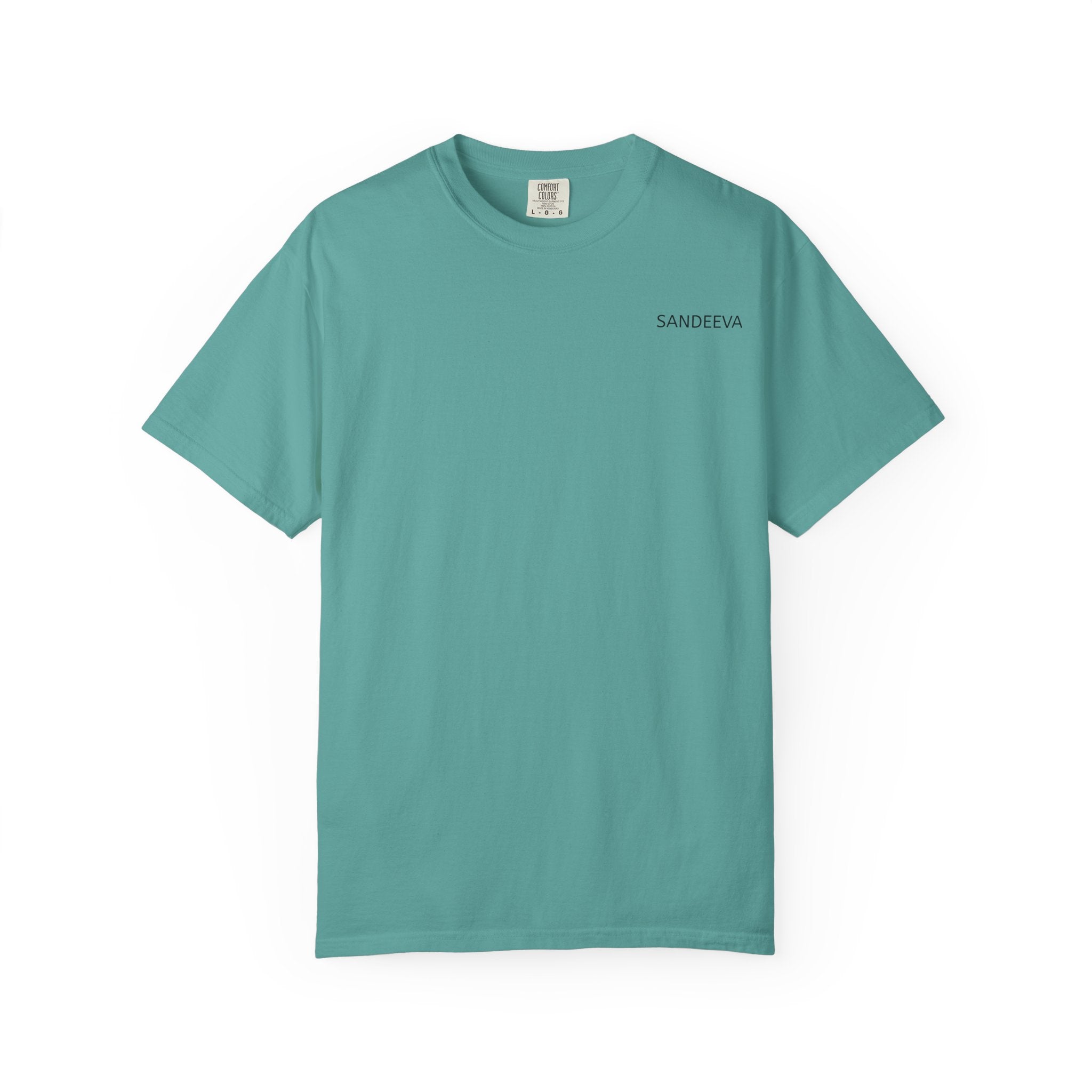 Minimal 'SANDEEVA' Solid T-Shirt — Garment-Dyed Cotton Tee