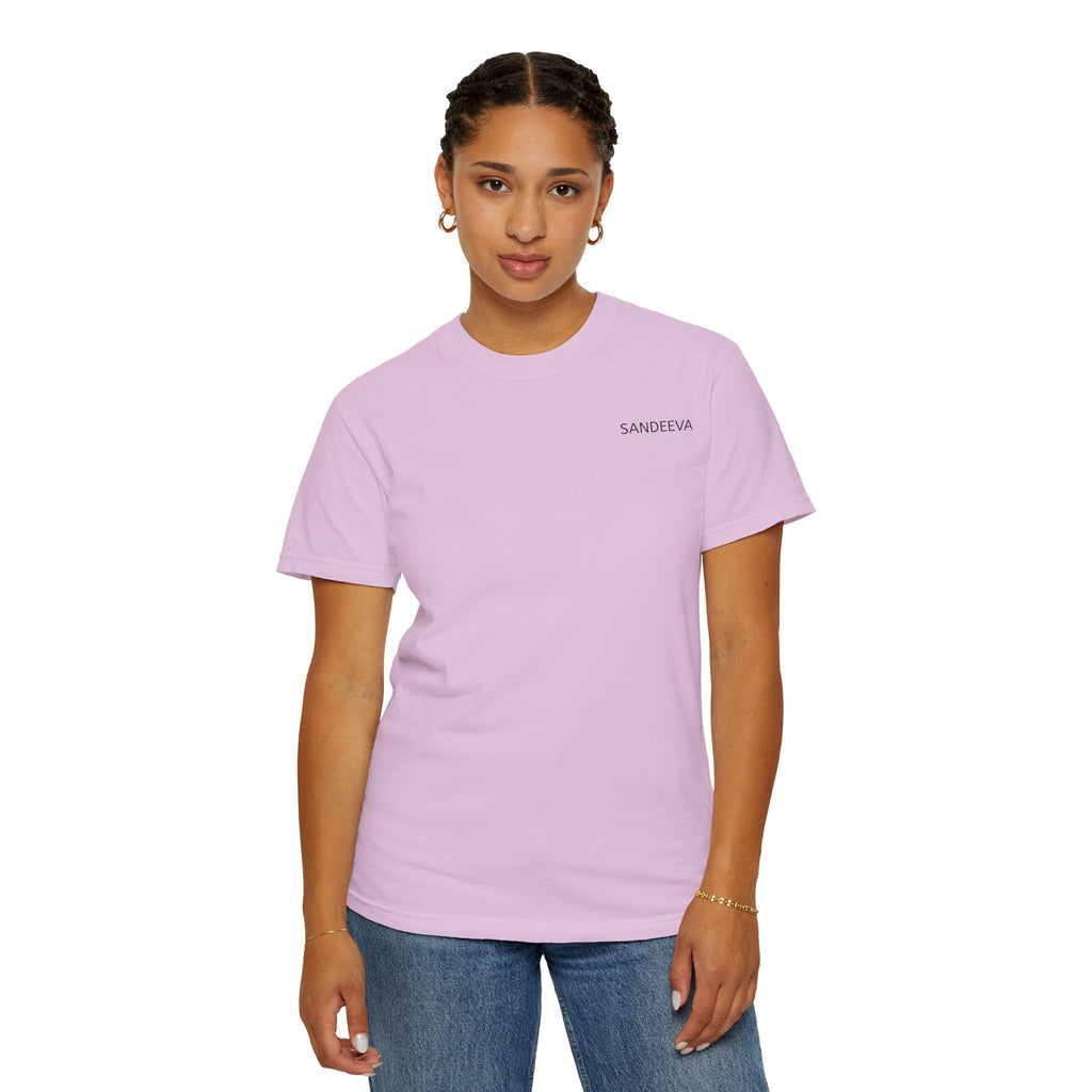 Minimal 'SANDEEVA' Solid T-Shirt — Garment-Dyed Cotton Tee