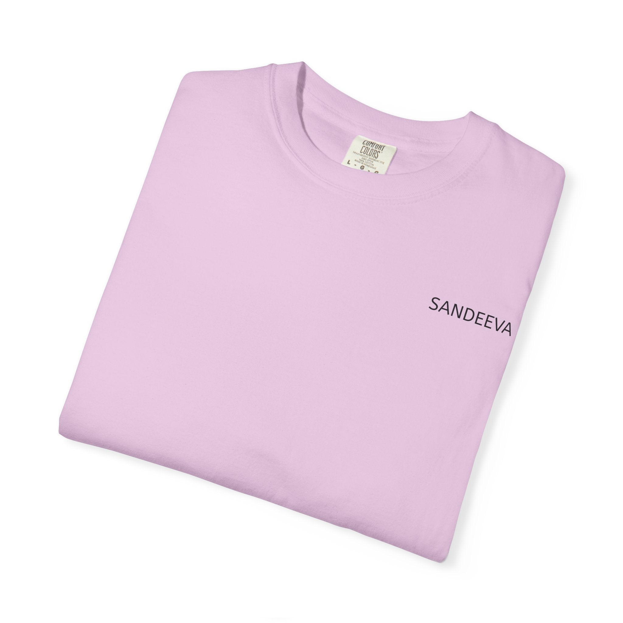 Minimal 'SANDEEVA' Solid T-Shirt — Garment-Dyed Cotton Tee