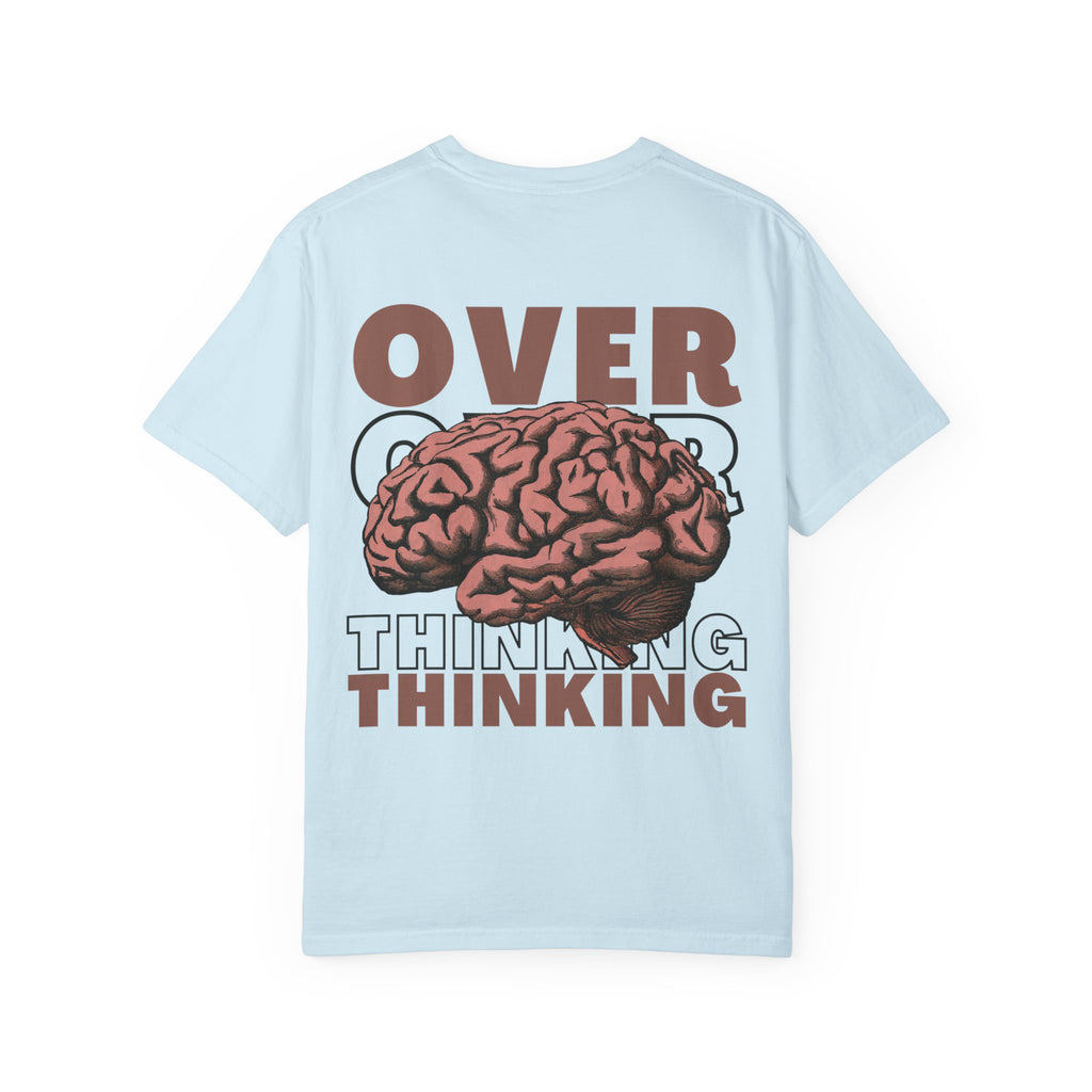 Overthinking Brain Graphic T-Shirt — "Overthinking" Back Print