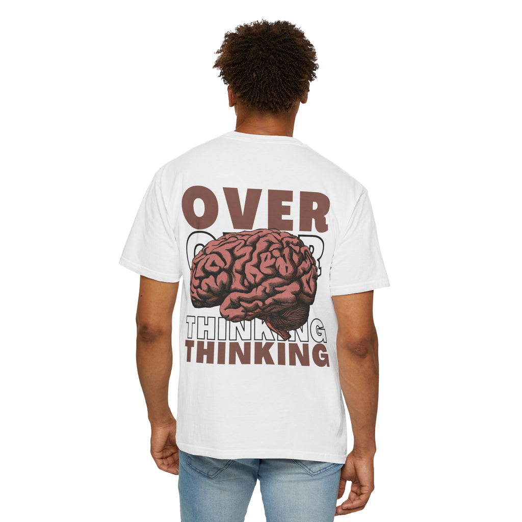 Overthinking Brain Graphic T-Shirt — "Overthinking" Back Print