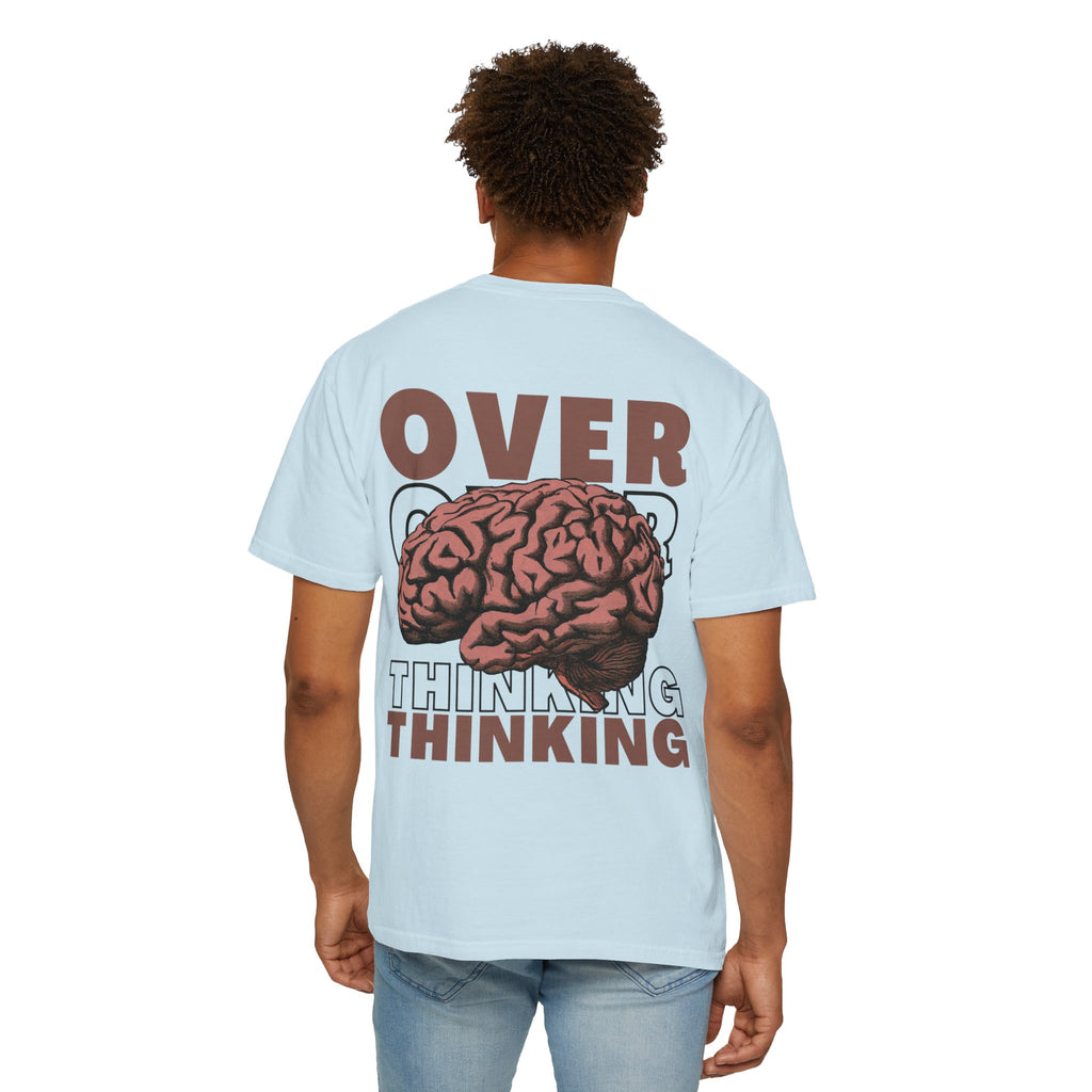 Overthinking Brain Graphic T-Shirt — "Overthinking" Back Print