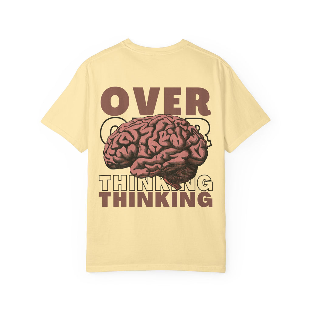 Overthinking Brain Graphic T-Shirt — "Overthinking" Back Print