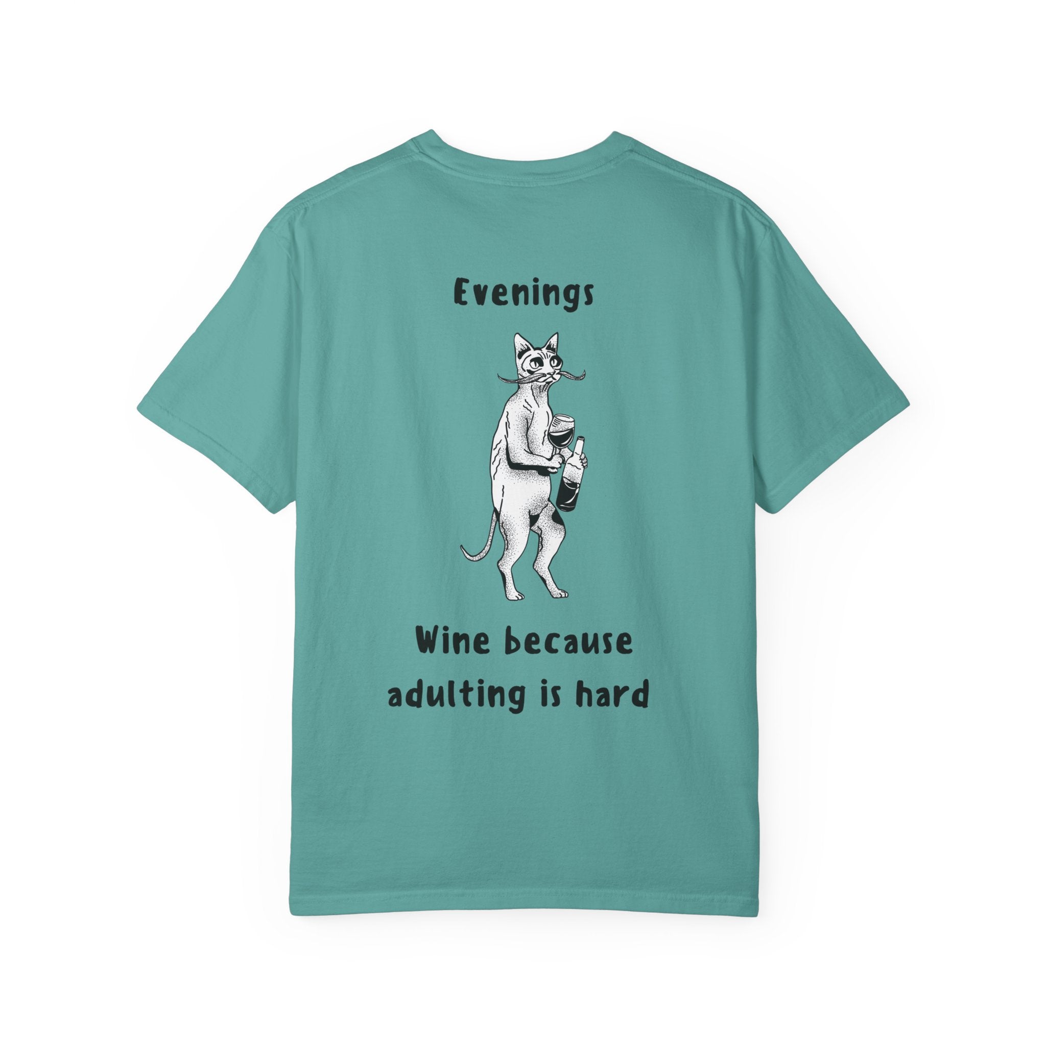 Graphic Tee — “Mornings: Coffee / Evenings: Wine Because Adulting Is Hard”