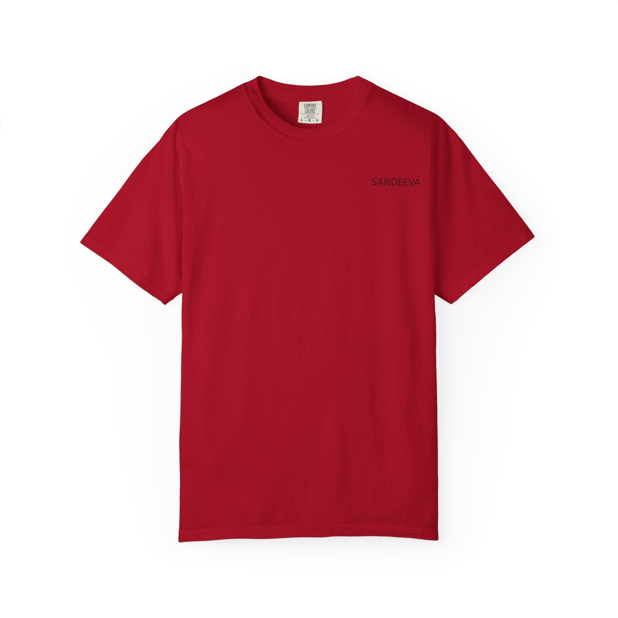 Minimal 'SANDEEVA' Solid T-Shirt — Garment-Dyed Cotton Tee