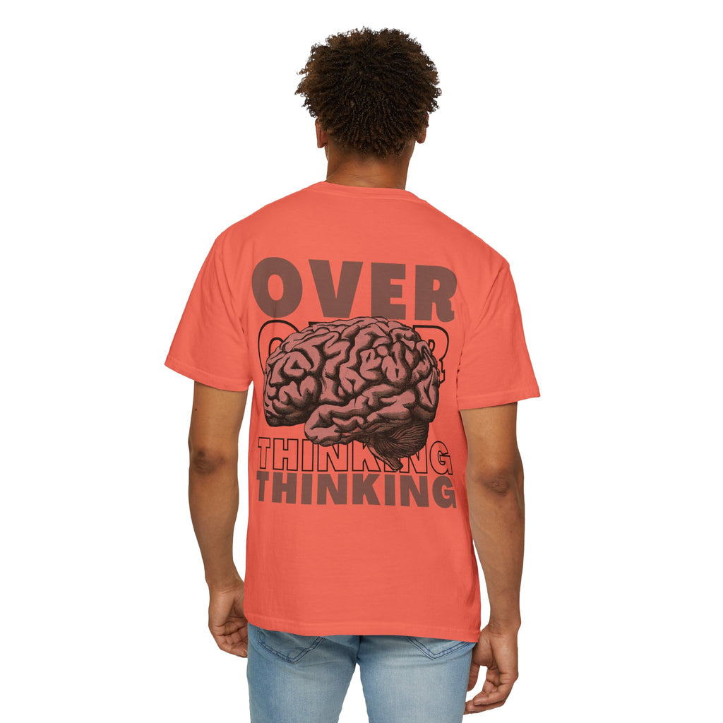 Overthinking Brain Graphic T-Shirt — "Overthinking" Back Print