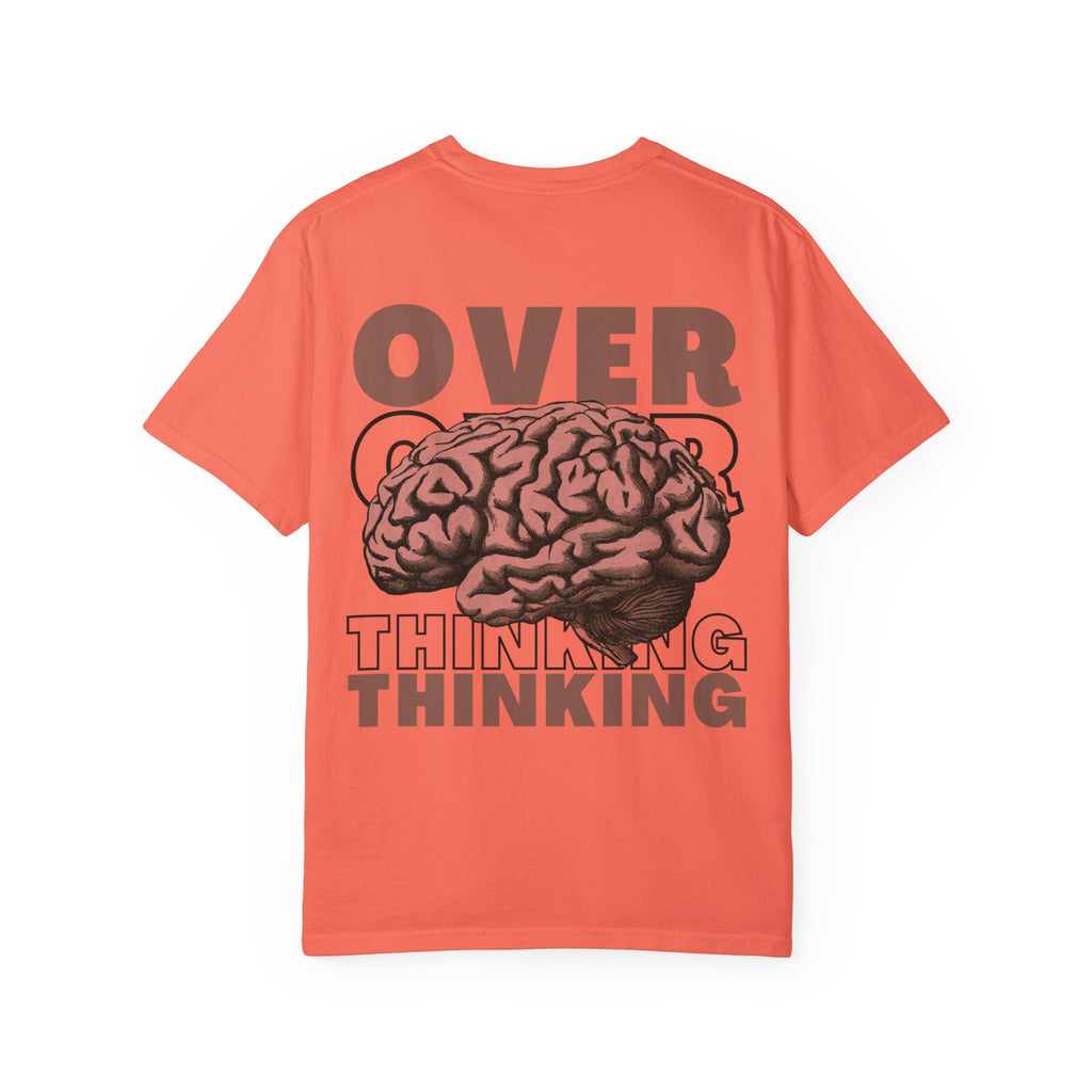 Overthinking Brain Graphic T-Shirt — "Overthinking" Back Print