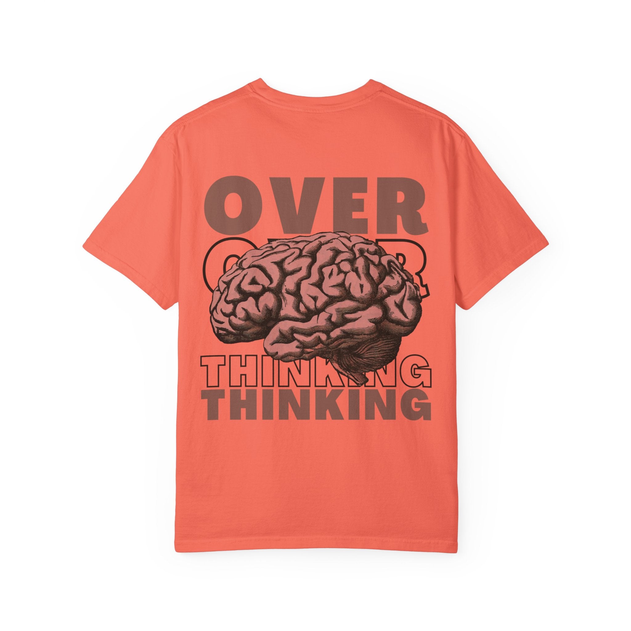 Overthinking Brain Graphic T-Shirt — "Overthinking" Back Print