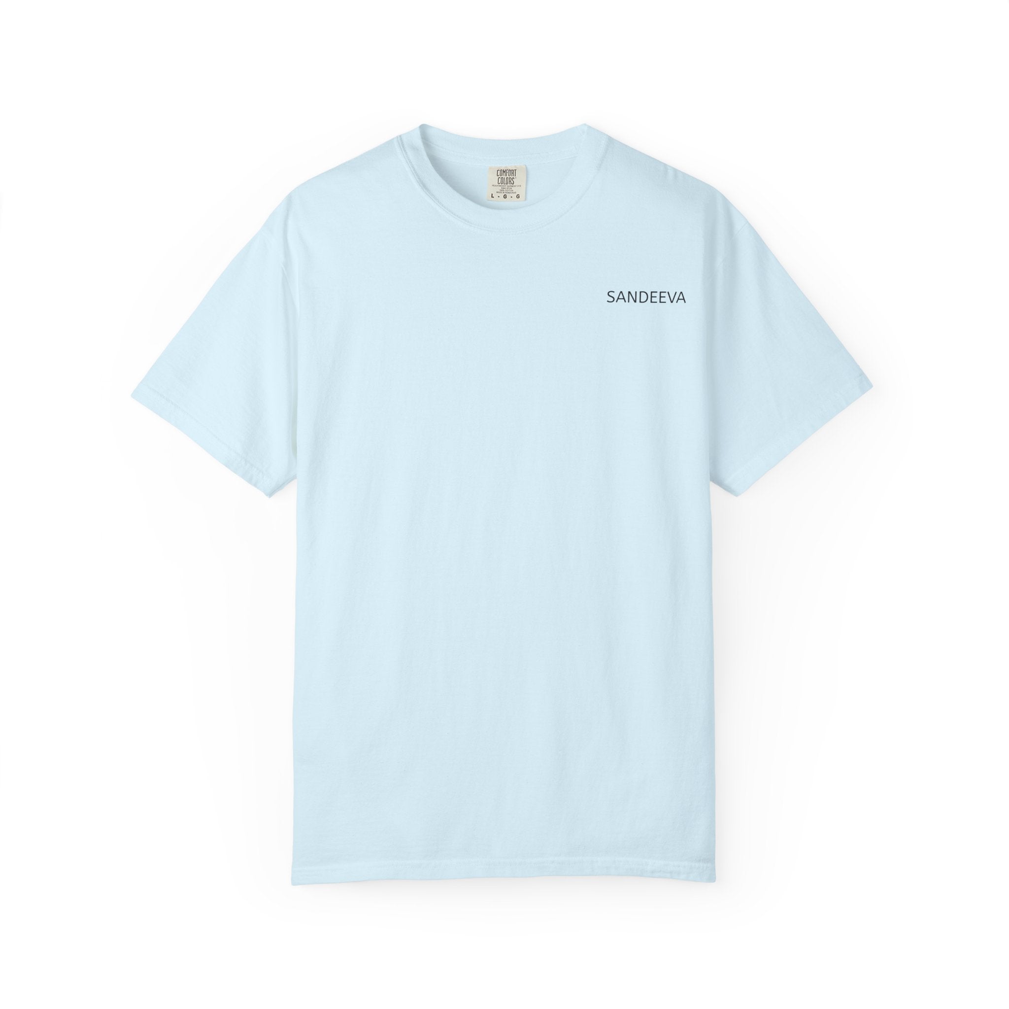Minimal 'SANDEEVA' Solid T-Shirt — Garment-Dyed Cotton Tee