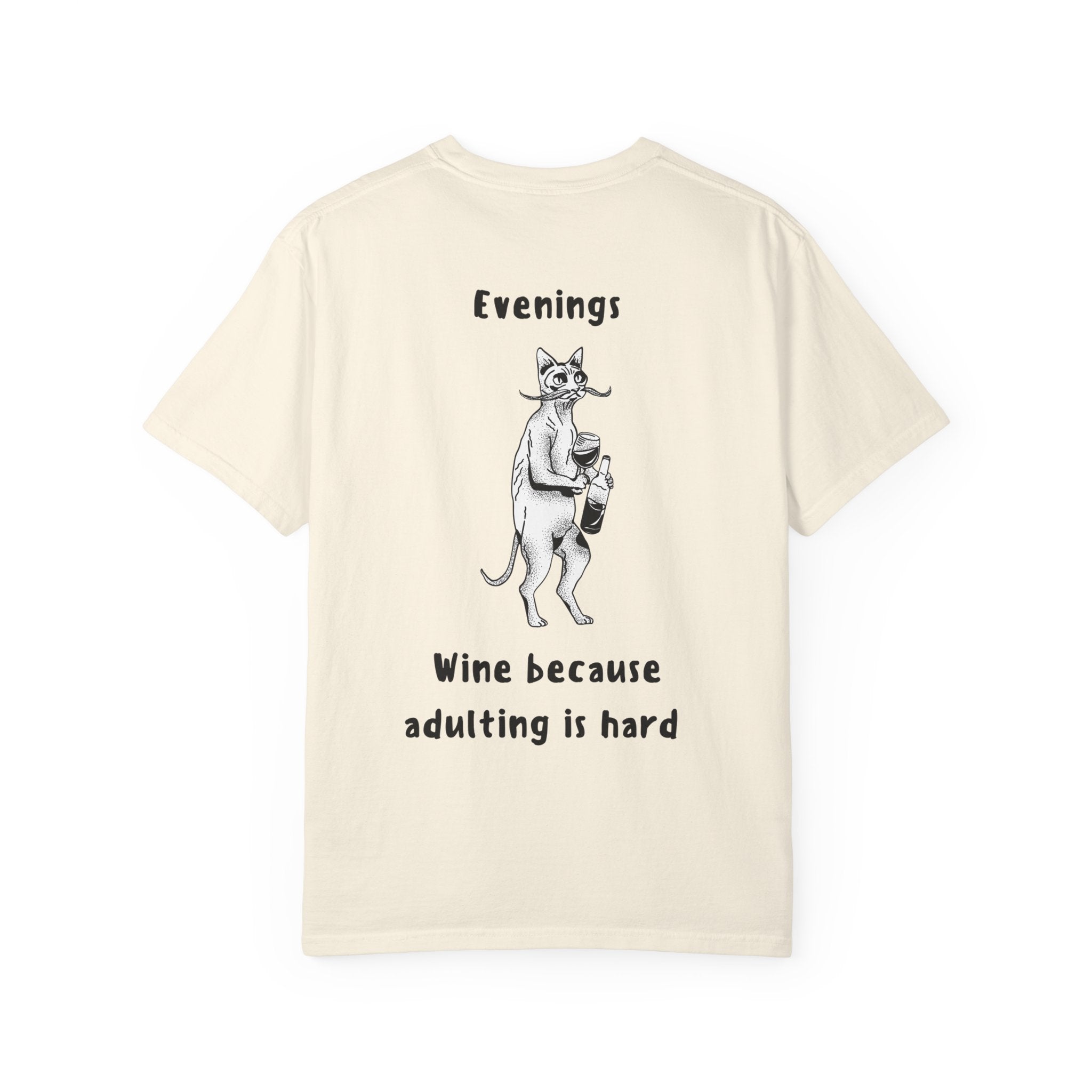 Graphic Tee — “Mornings: Coffee / Evenings: Wine Because Adulting Is Hard”