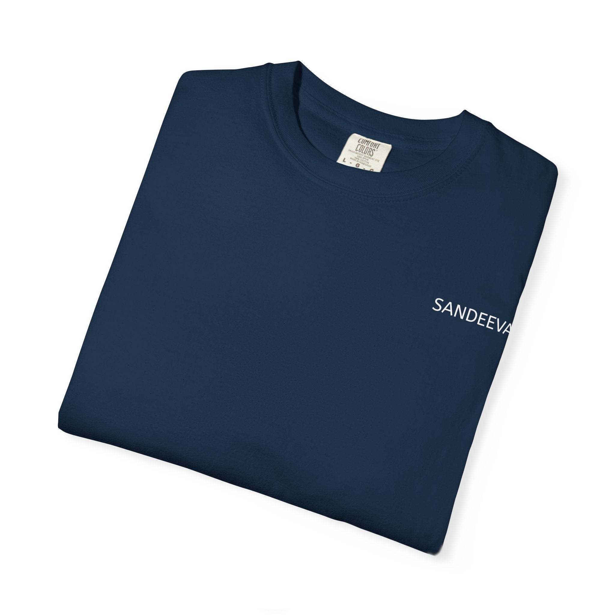 T-Shirt — Minimal 'SANDEEVA' Chest Logo Solid Tee