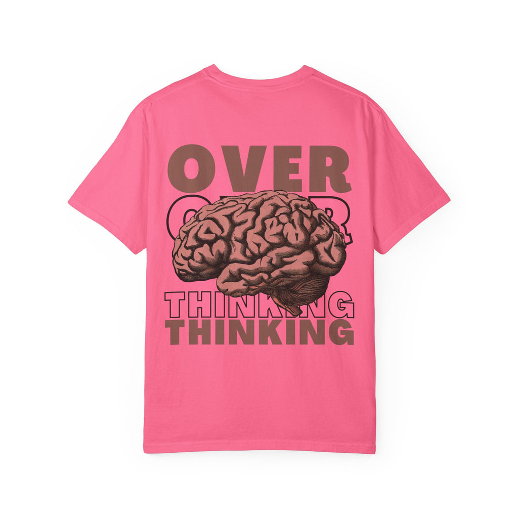 Overthinking Brain Graphic T-Shirt — "Overthinking" Back Print