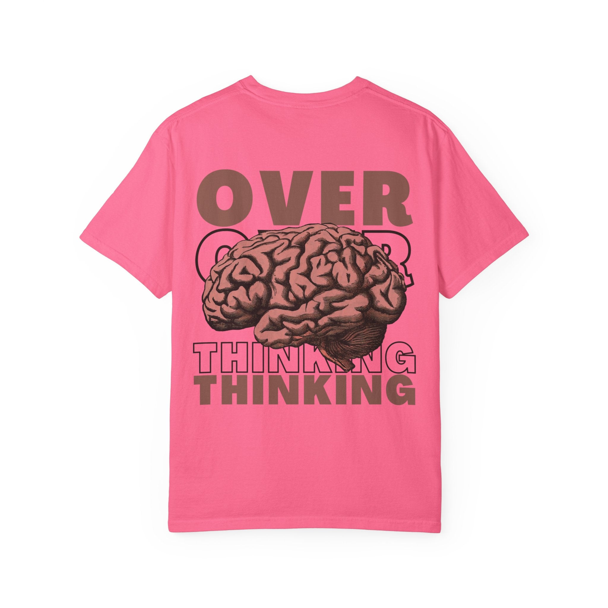 Overthinking Brain Graphic T-Shirt — "Overthinking" Back Print