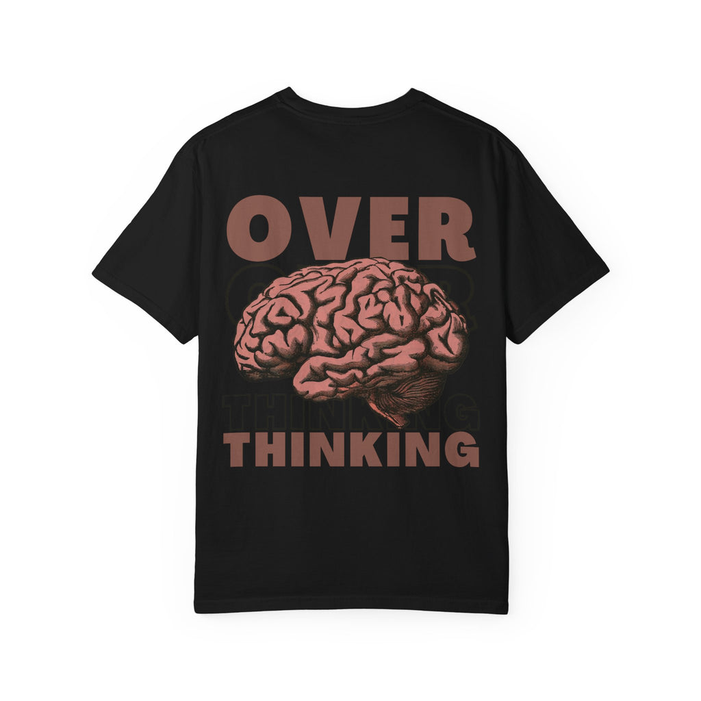 Overthinking Brain Graphic T-Shirt — "Overthinking" Back Print