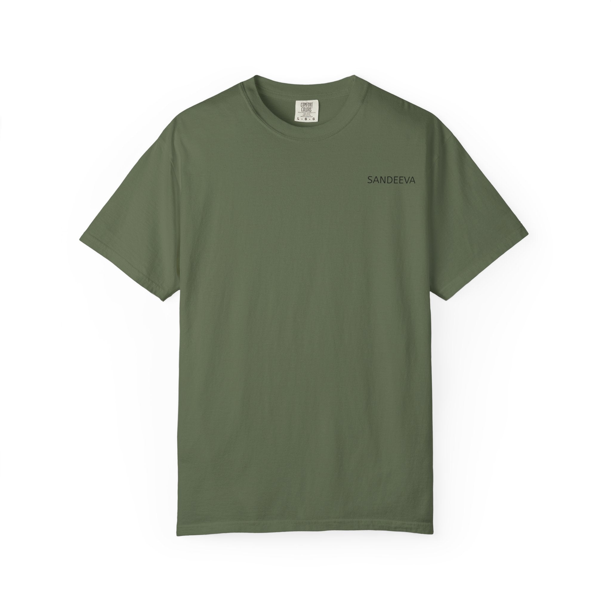 Minimal 'SANDEEVA' Solid T-Shirt — Garment-Dyed Cotton Tee