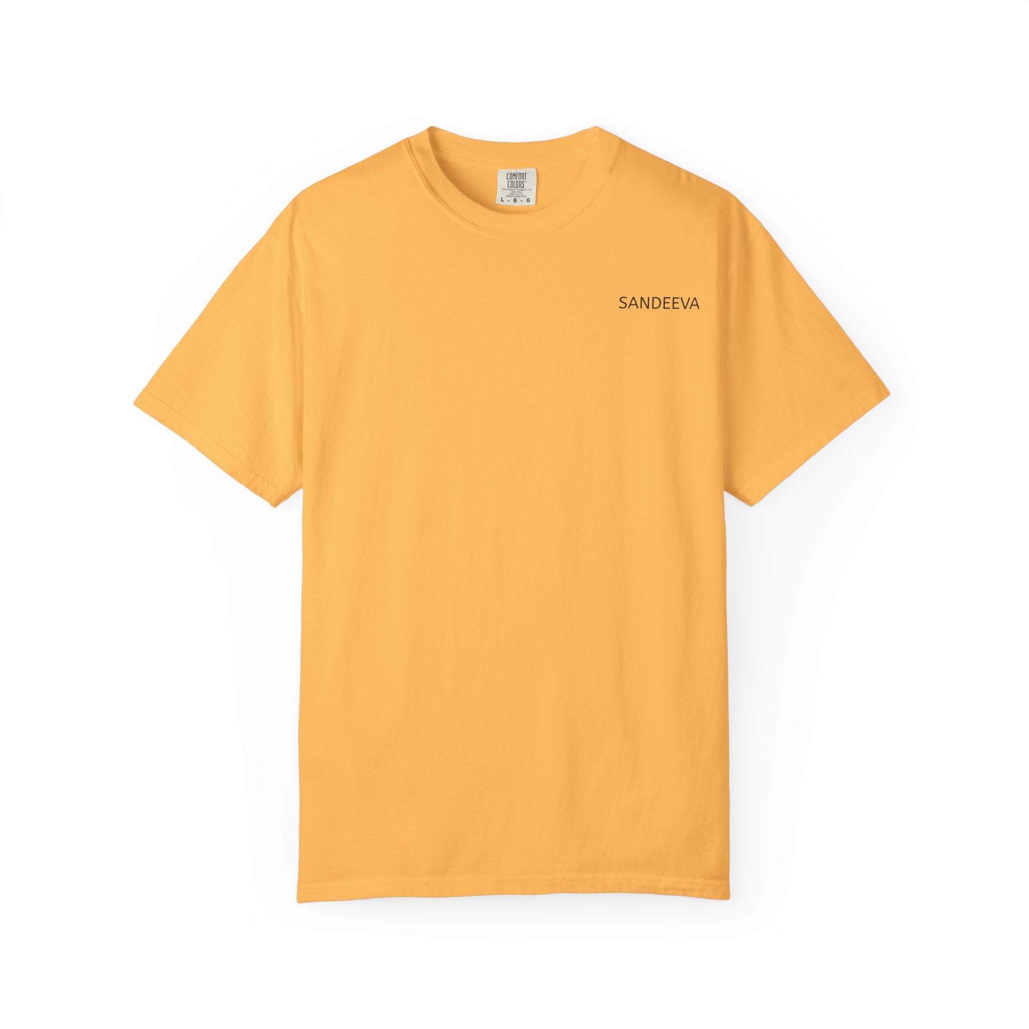 Minimal 'SANDEEVA' Solid T-Shirt — Garment-Dyed Cotton Tee