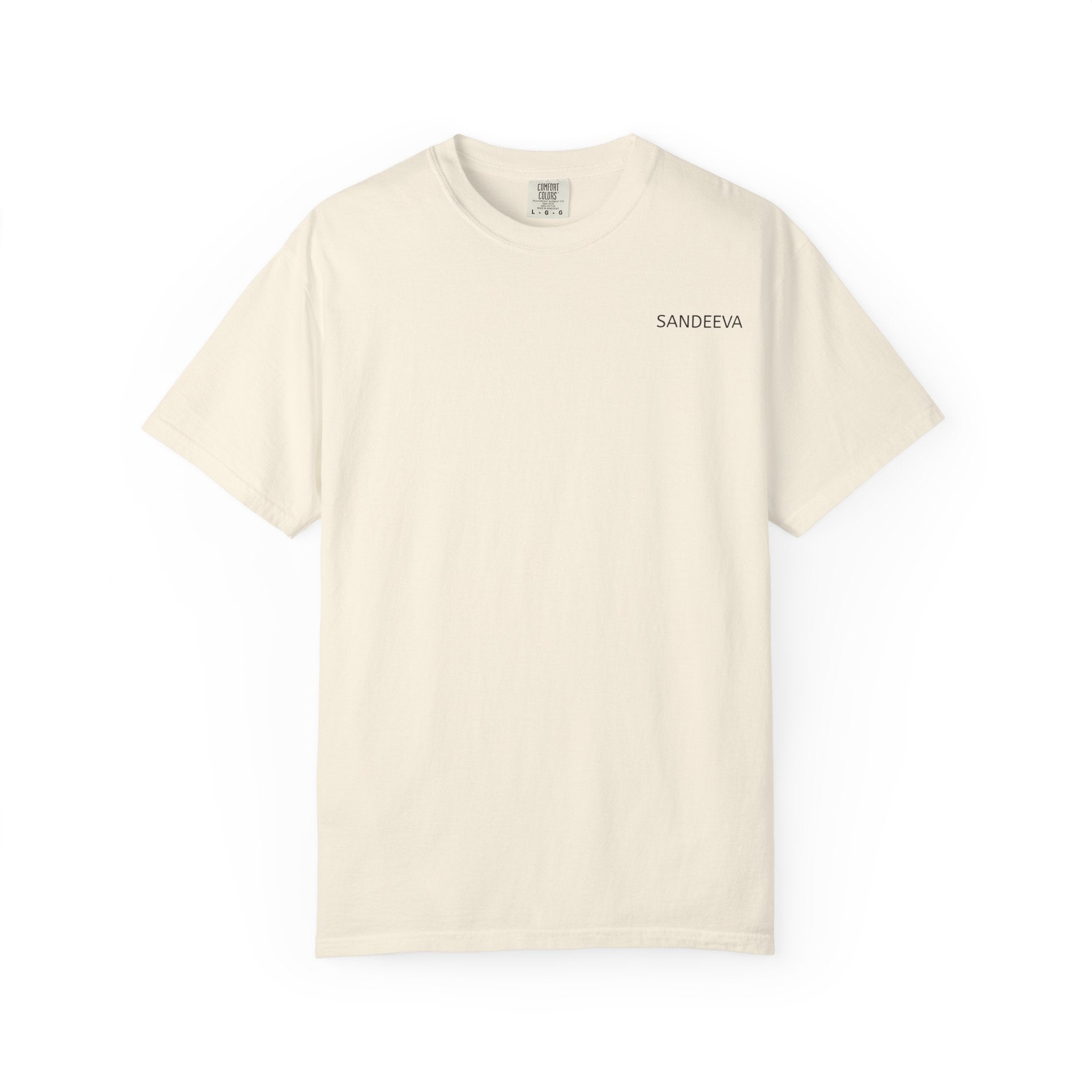 Minimal 'SANDEEVA' Solid T-Shirt — Garment-Dyed Cotton Tee