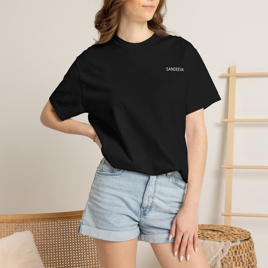 T-Shirt — Minimal 'SANDEEVA' Chest Logo Solid Tee
