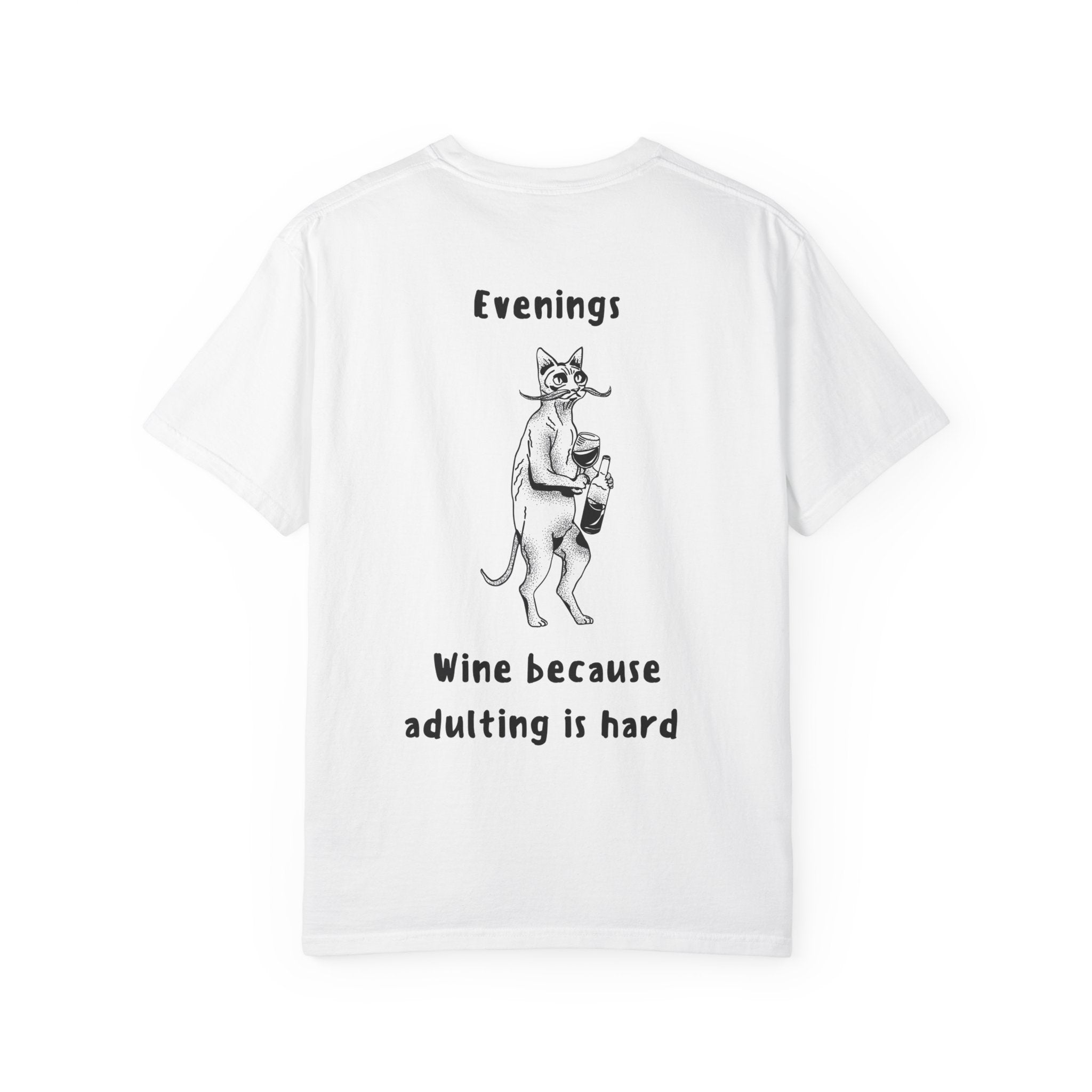 Graphic Tee — “Mornings: Coffee / Evenings: Wine Because Adulting Is Hard”