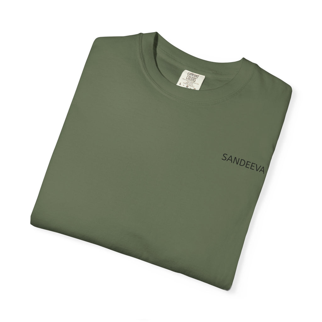 Minimal 'SANDEEVA' Solid T-Shirt — Garment-Dyed Cotton Tee
