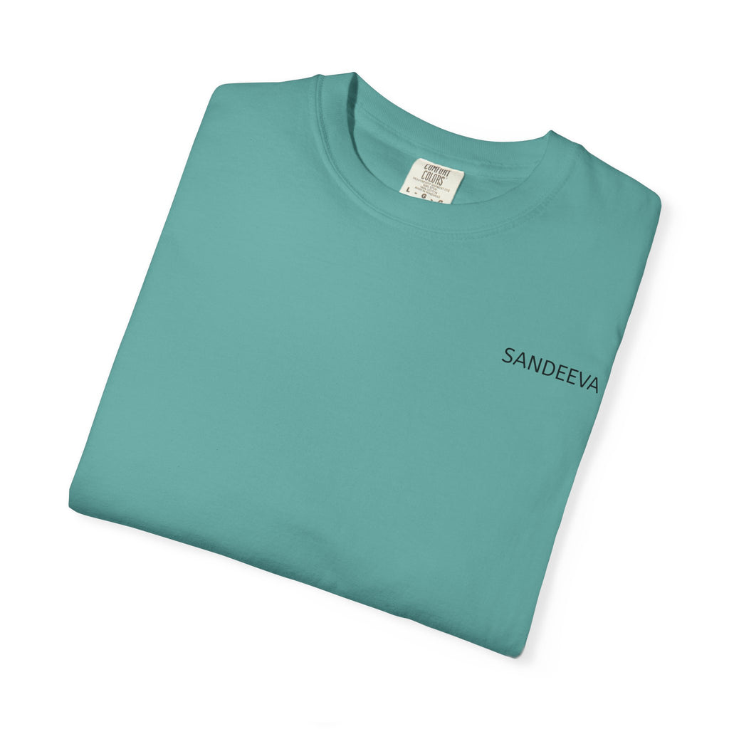 Minimal 'SANDEEVA' Solid T-Shirt — Garment-Dyed Cotton Tee