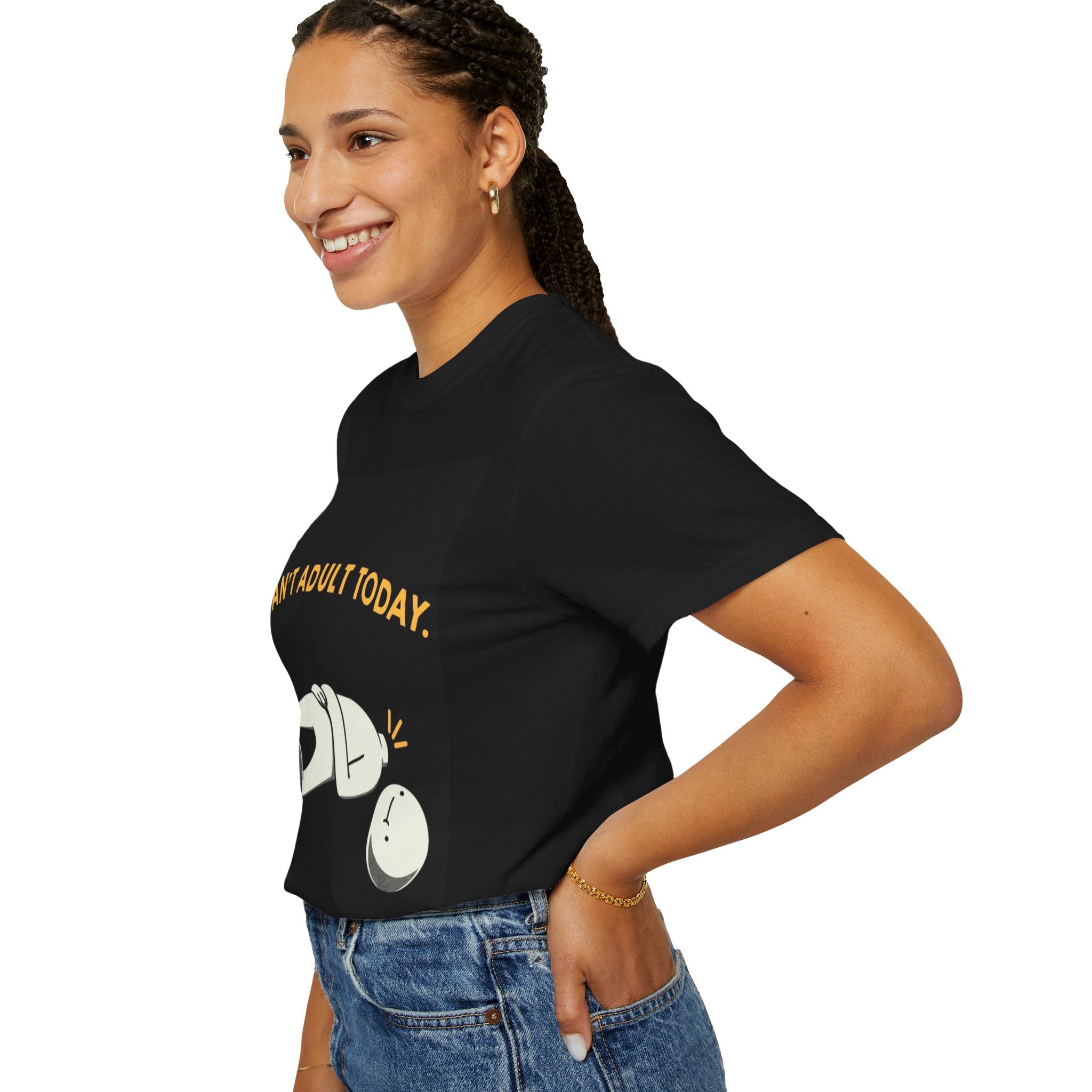 I Can't Adult Today T-Shirt — Funny Lazy Cartoon Tee for Relatable Humor