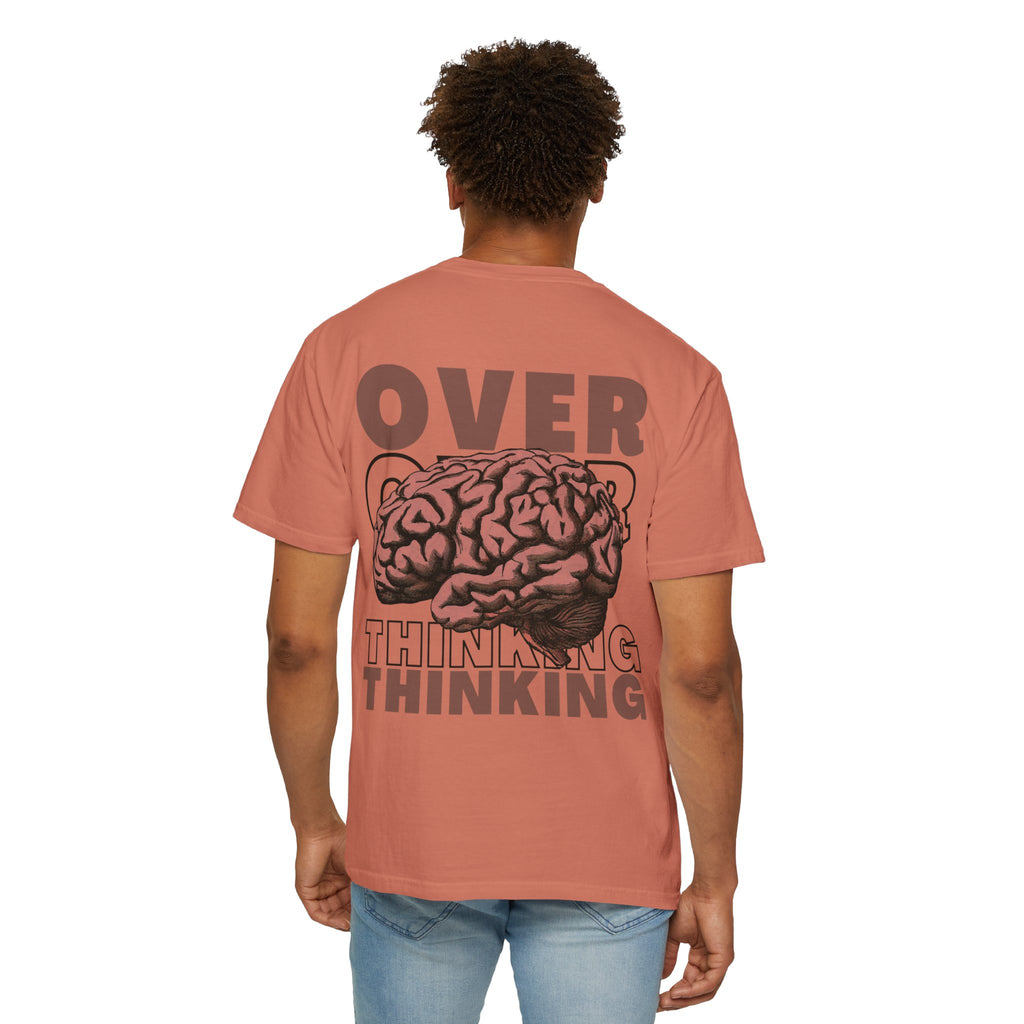 Overthinking Brain Graphic T-Shirt — "Overthinking" Back Print