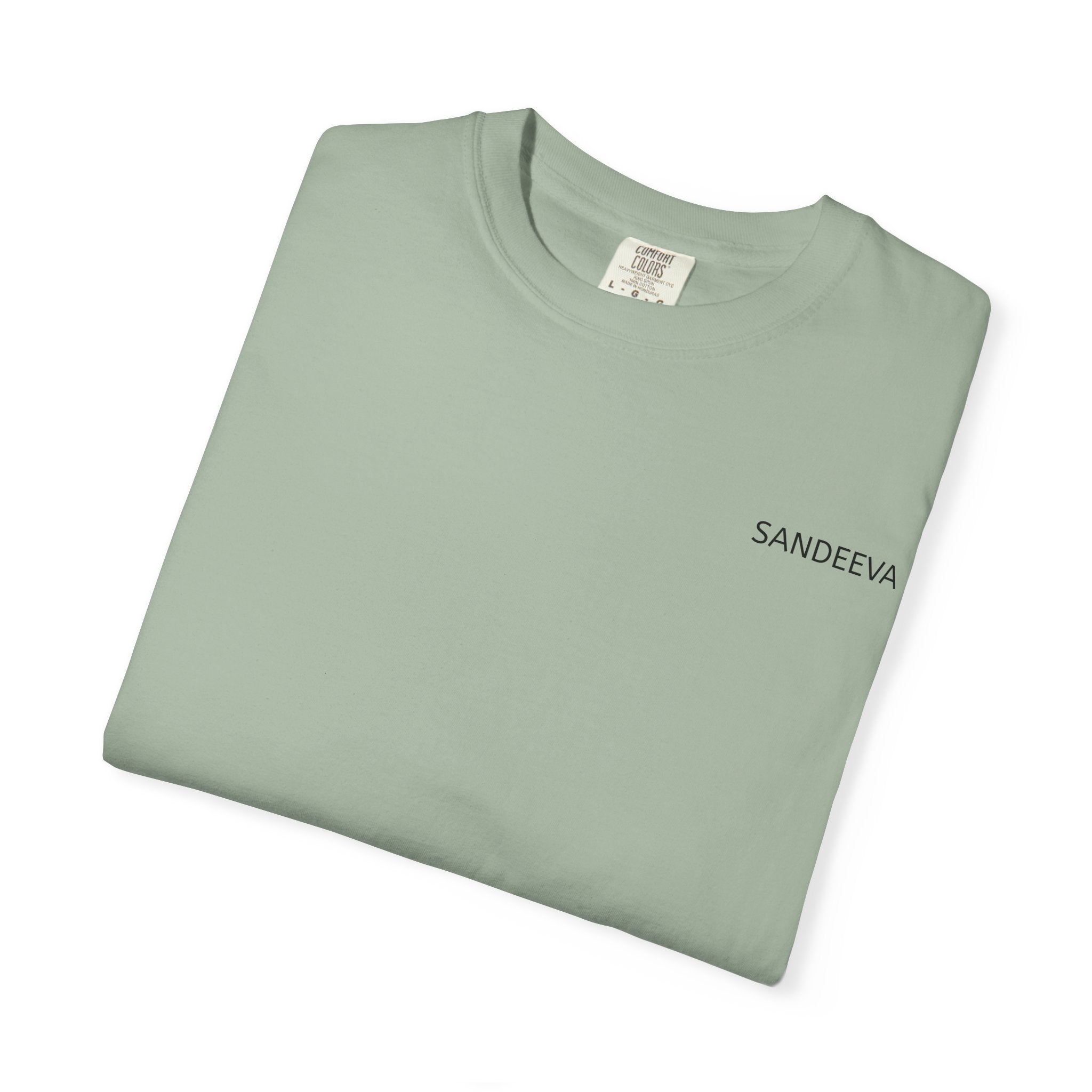 Minimal 'SANDEEVA' Solid T-Shirt — Garment-Dyed Cotton Tee
