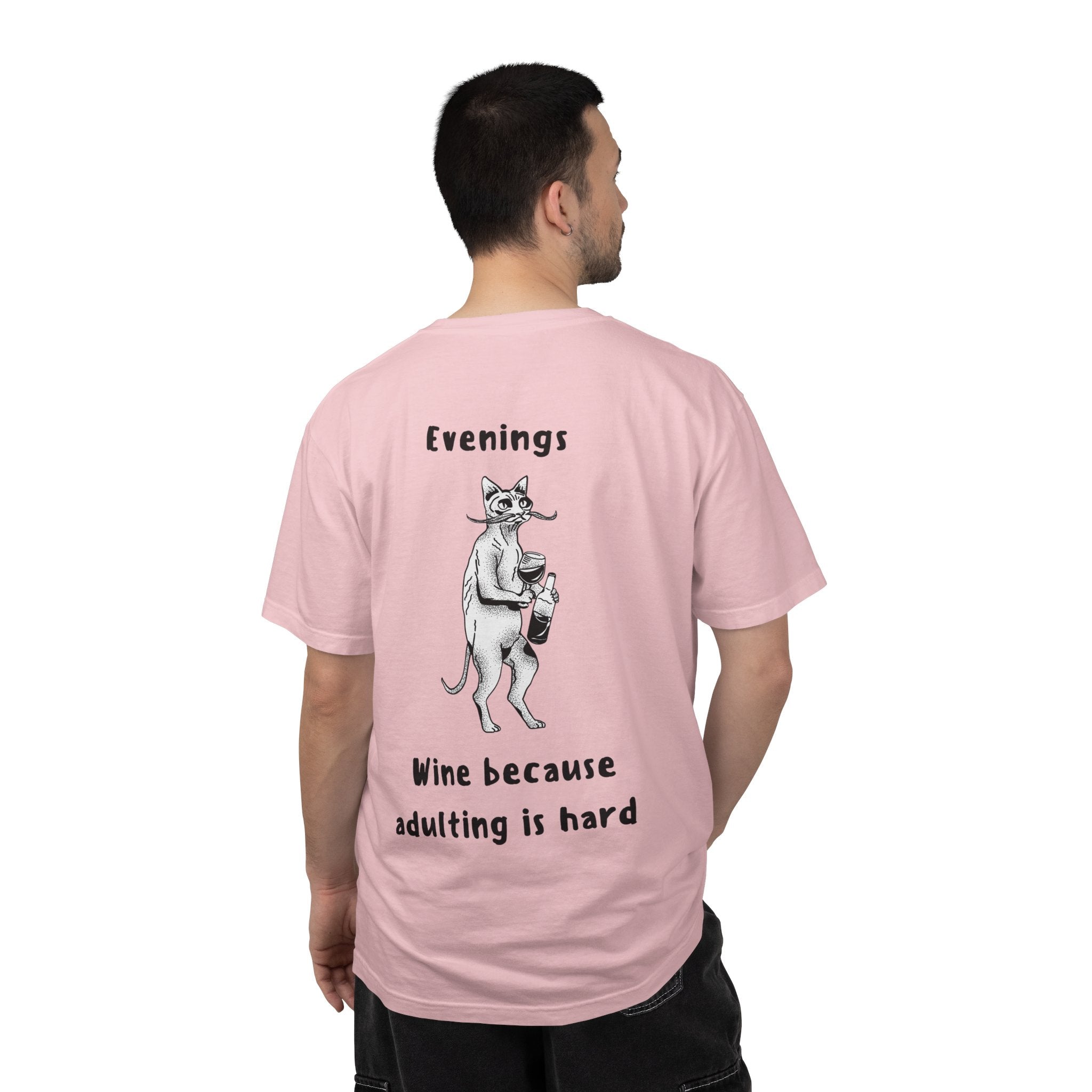 Graphic Tee — “Mornings: Coffee / Evenings: Wine Because Adulting Is Hard”