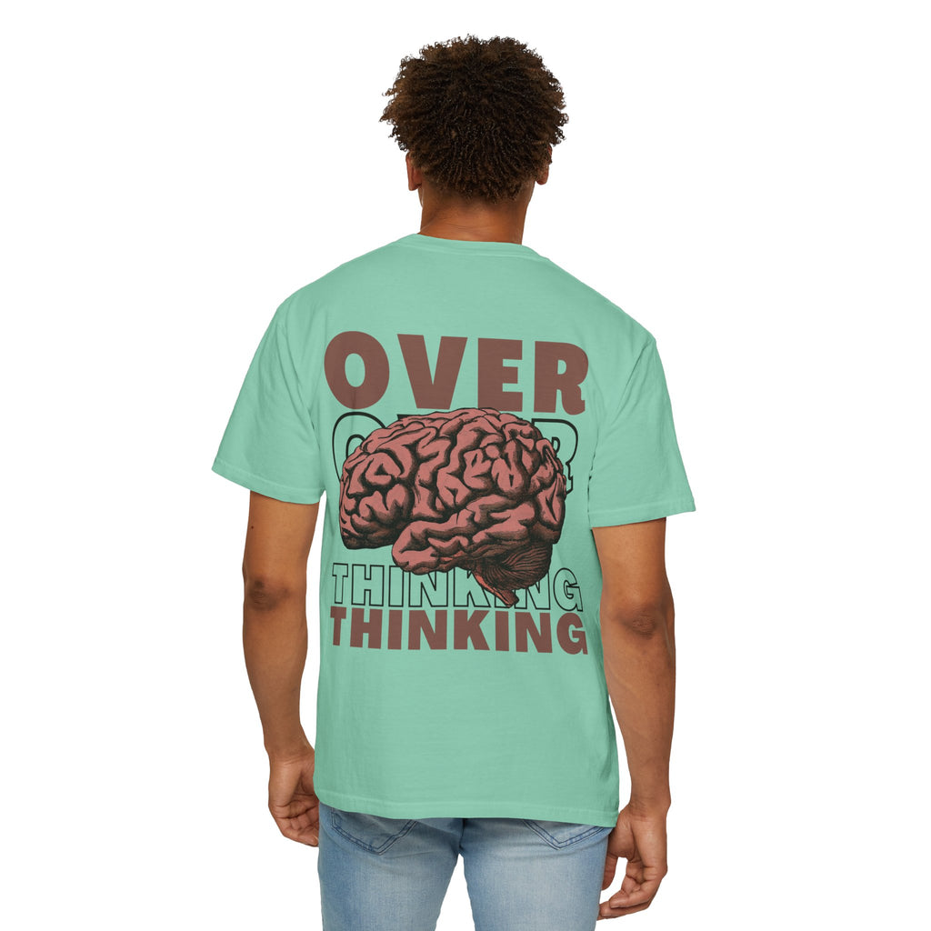 Overthinking Brain Graphic T-Shirt — "Overthinking" Back Print