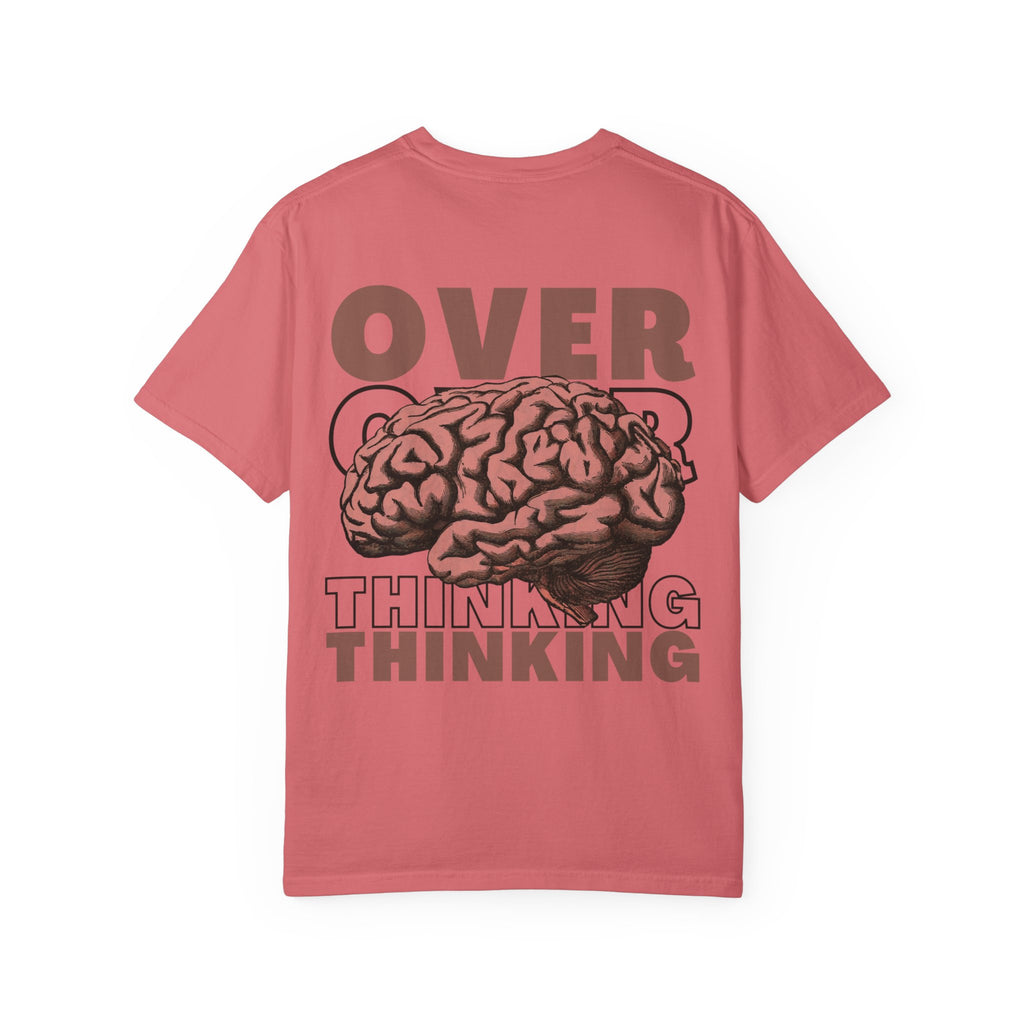 Overthinking Brain Graphic T-Shirt — "Overthinking" Back Print