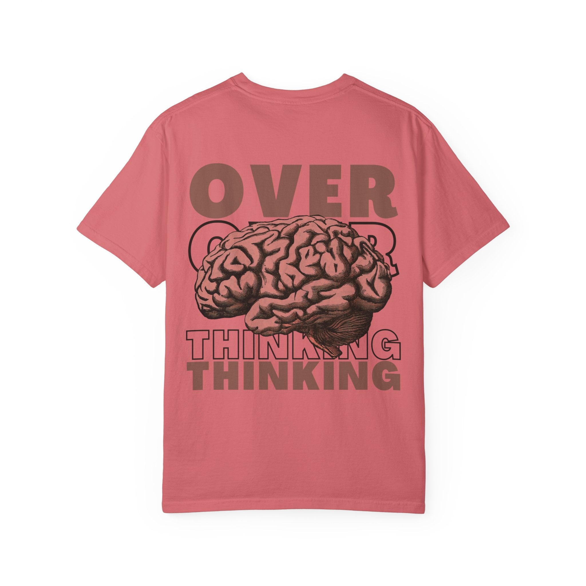 Overthinking Brain Graphic T-Shirt — "Overthinking" Back Print