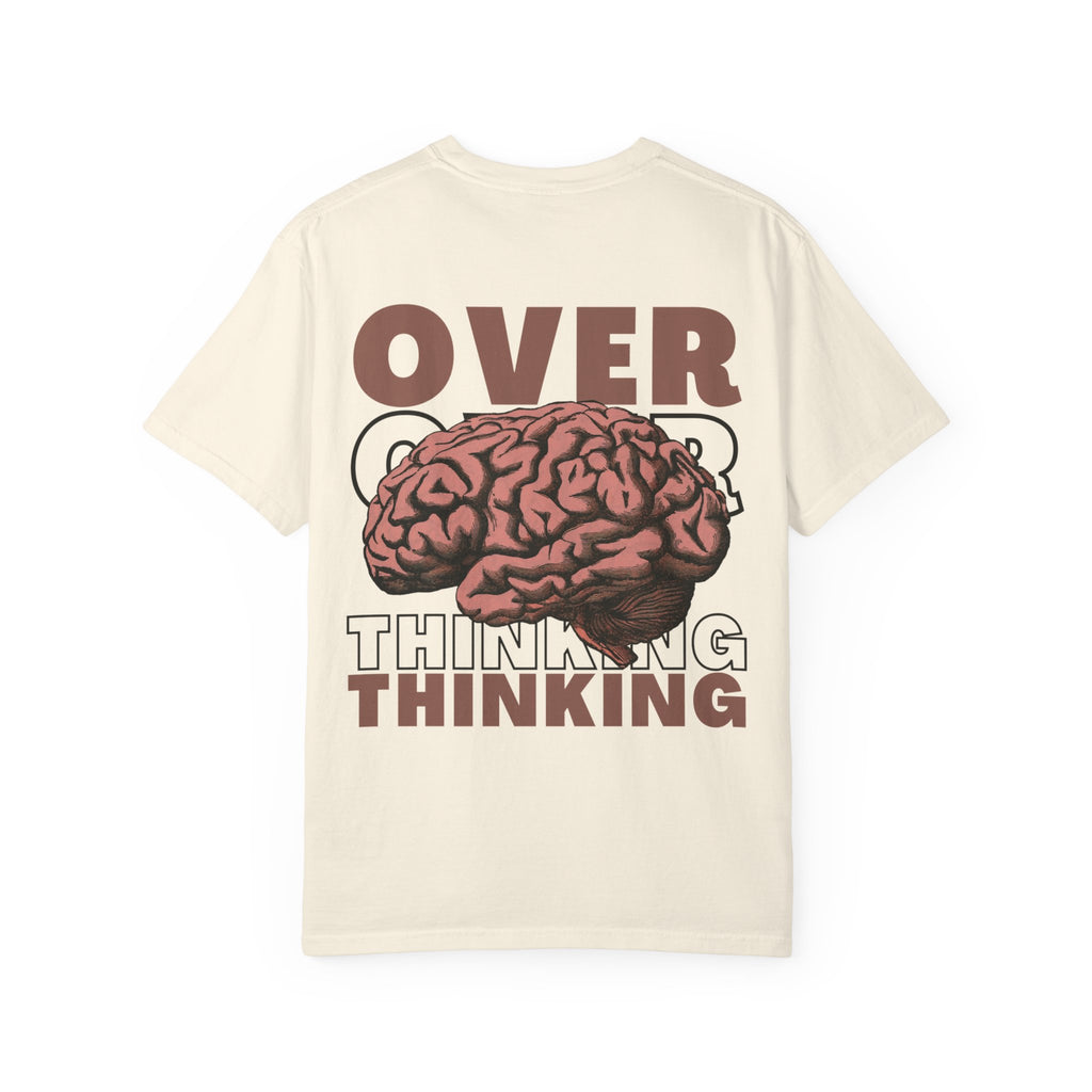 Overthinking Brain Graphic T-Shirt — "Overthinking" Back Print