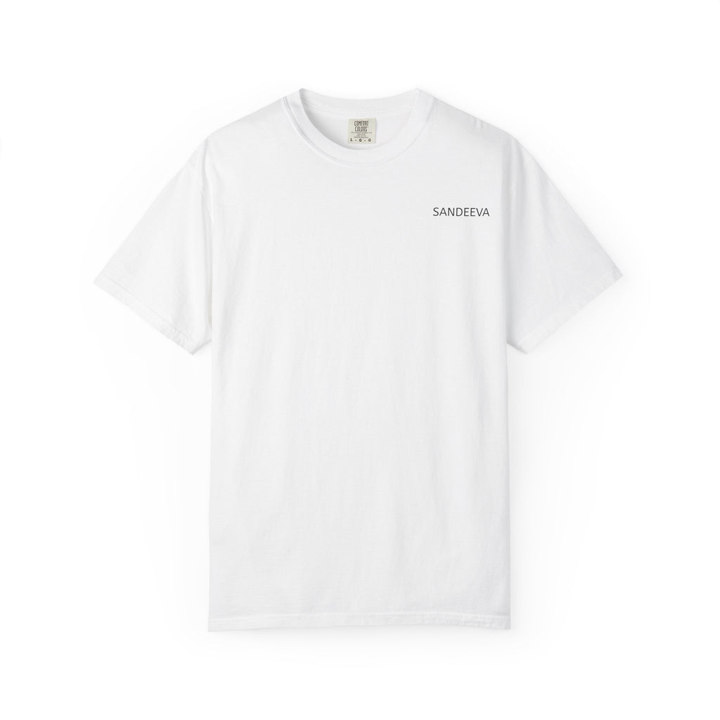 Minimal 'SANDEEVA' Solid T-Shirt — Garment-Dyed Cotton Tee