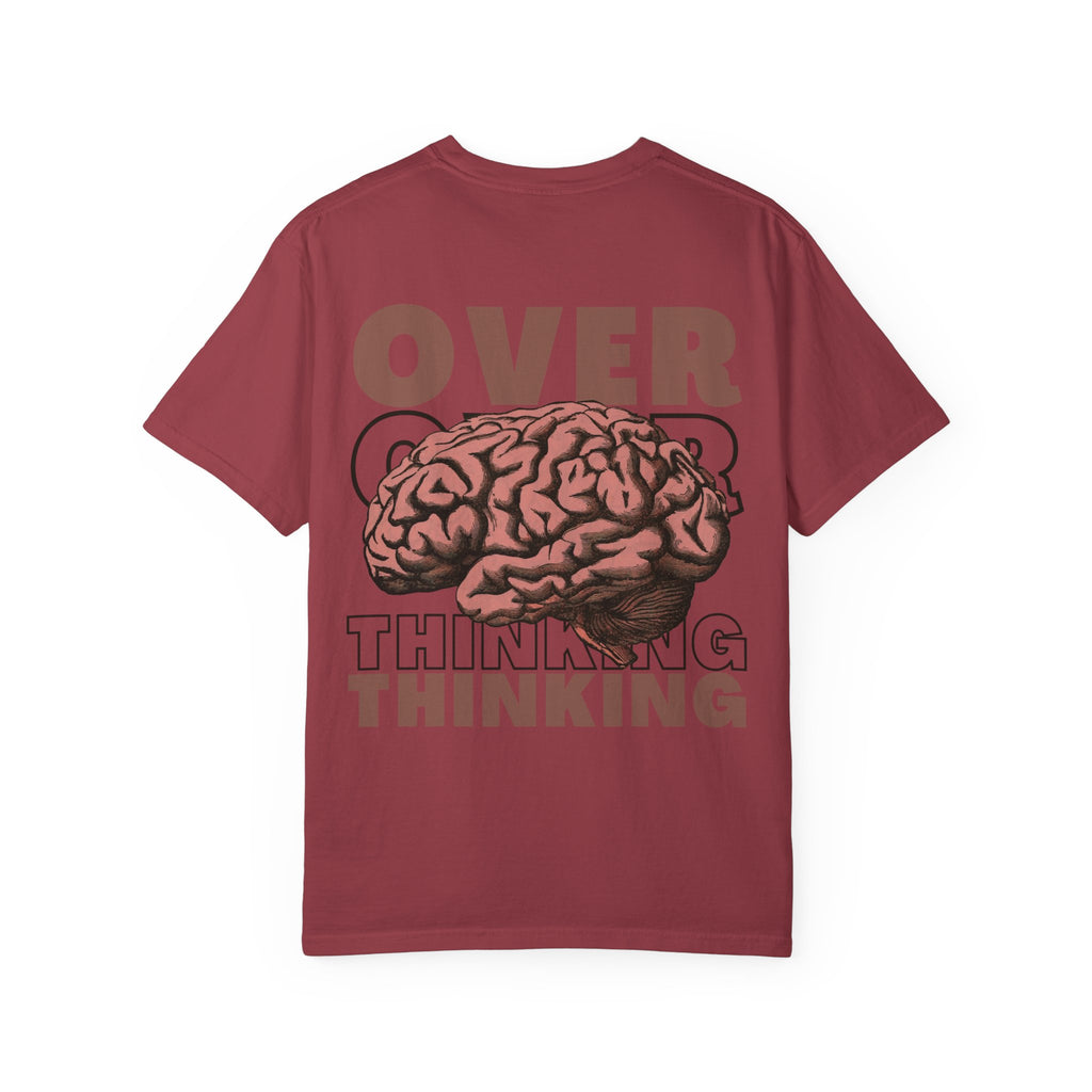 Overthinking Brain Graphic T-Shirt — "Overthinking" Back Print