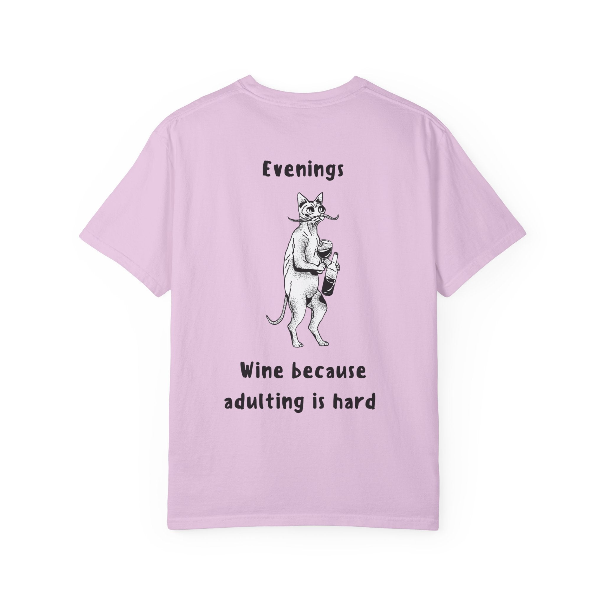 Graphic Tee — “Mornings: Coffee / Evenings: Wine Because Adulting Is Hard”