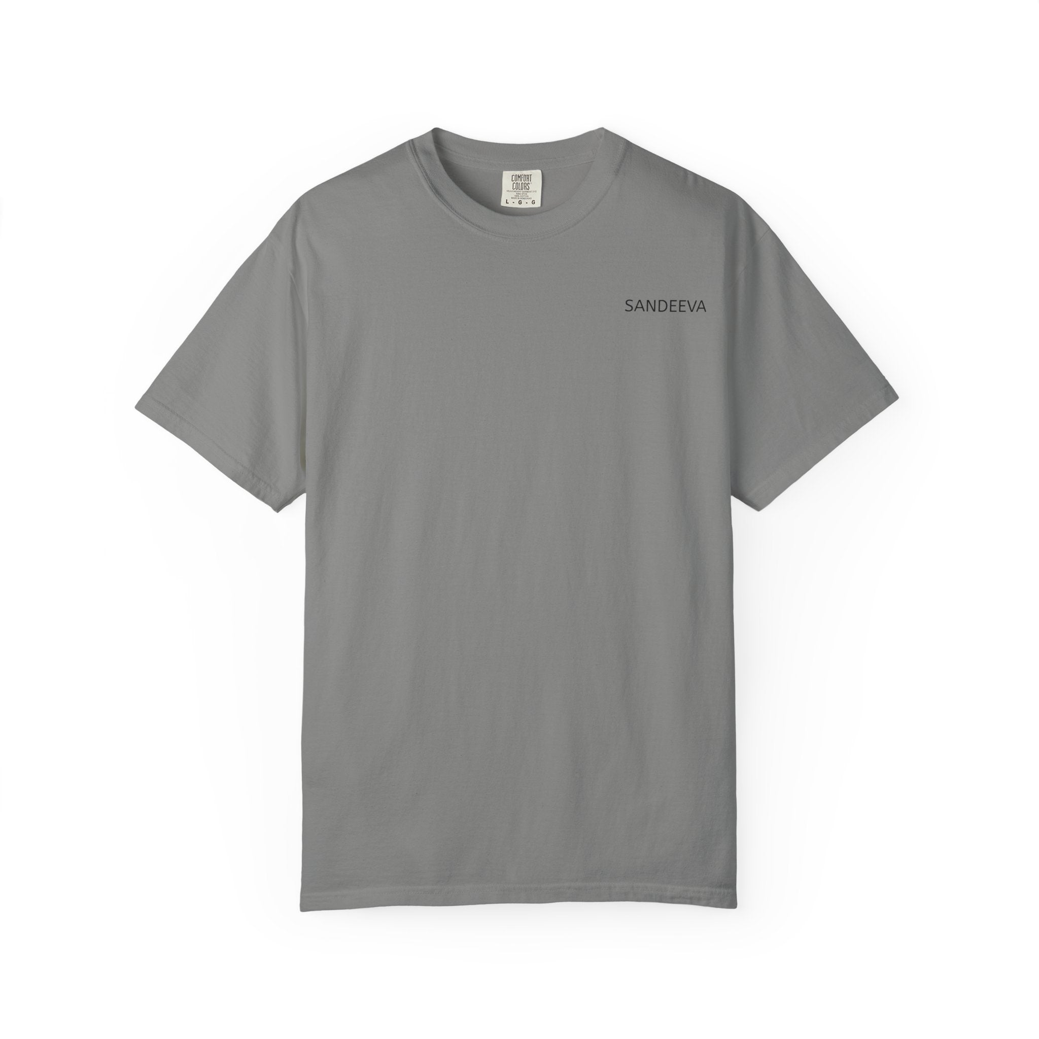 Minimal 'SANDEEVA' Solid T-Shirt — Garment-Dyed Cotton Tee