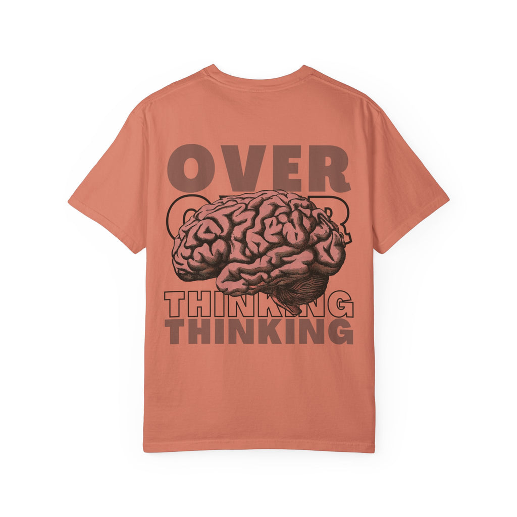 Overthinking Brain Graphic T-Shirt — "Overthinking" Back Print
