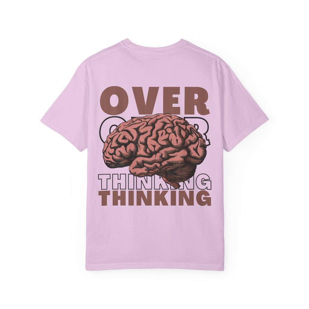 Overthinking Brain Graphic T-Shirt — "Overthinking" Back Print