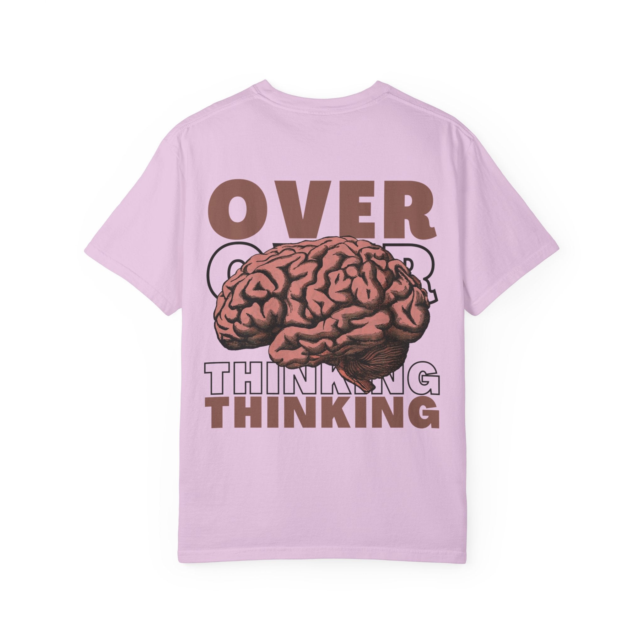 Overthinking Brain Graphic T-Shirt — "Overthinking" Back Print