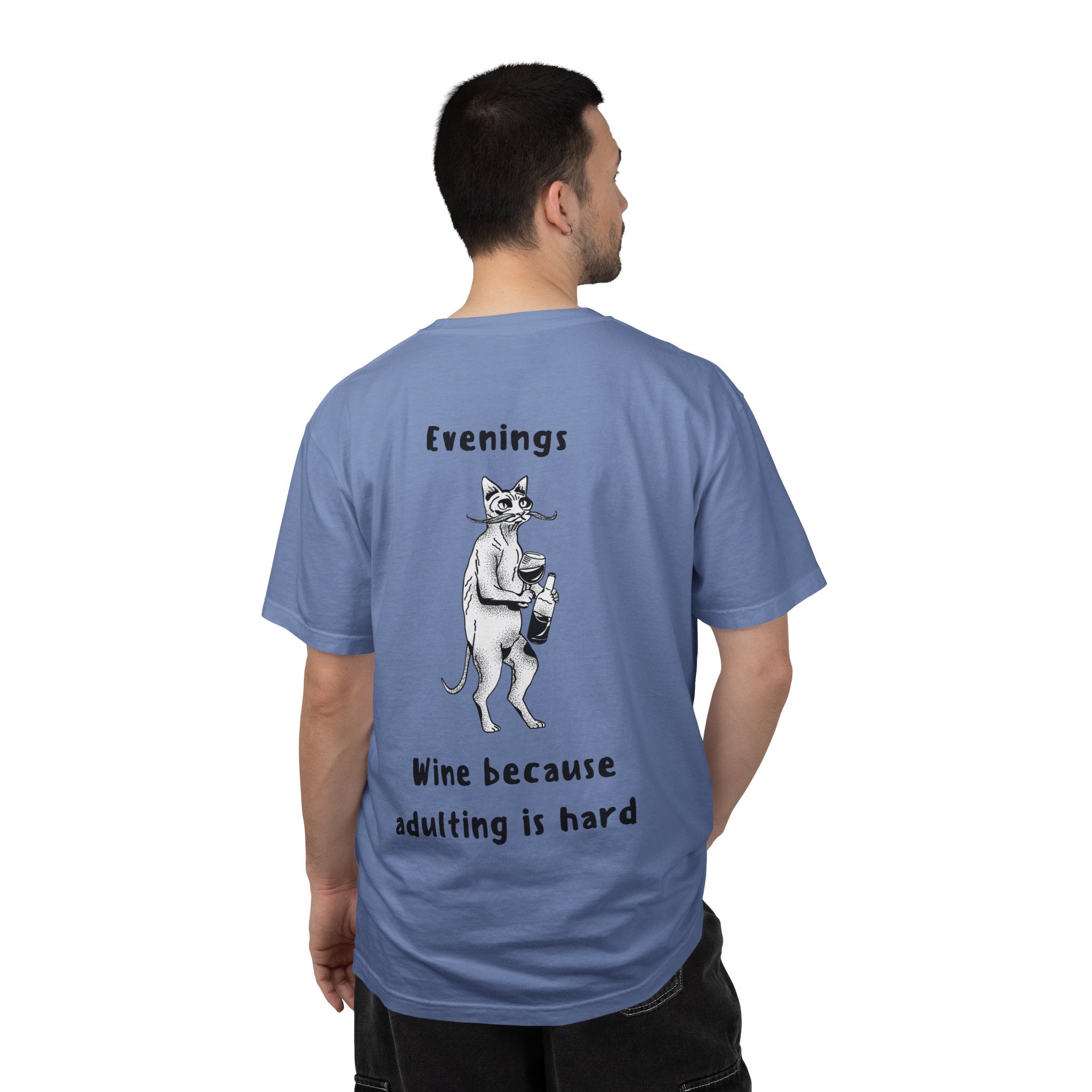 Graphic Tee — “Mornings: Coffee / Evenings: Wine Because Adulting Is Hard”