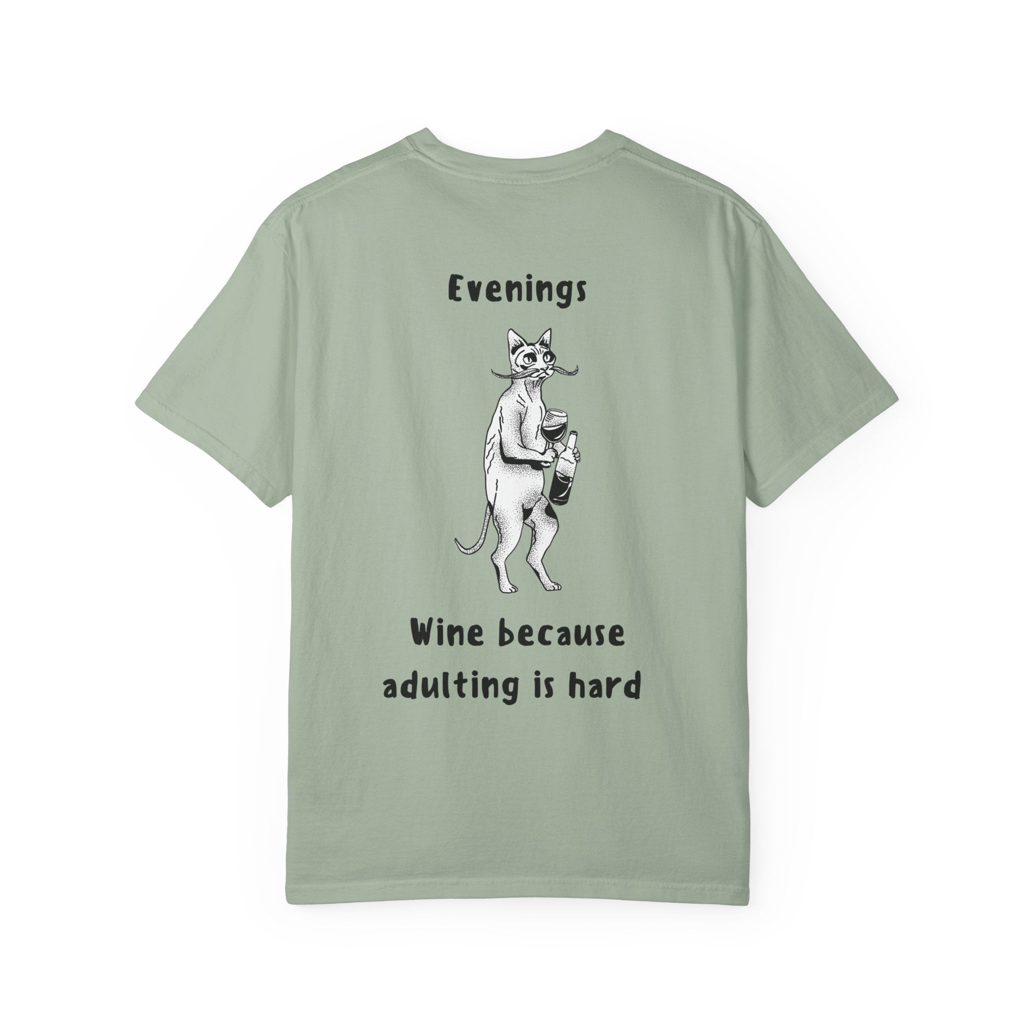 Graphic Tee — “Mornings: Coffee / Evenings: Wine Because Adulting Is Hard”