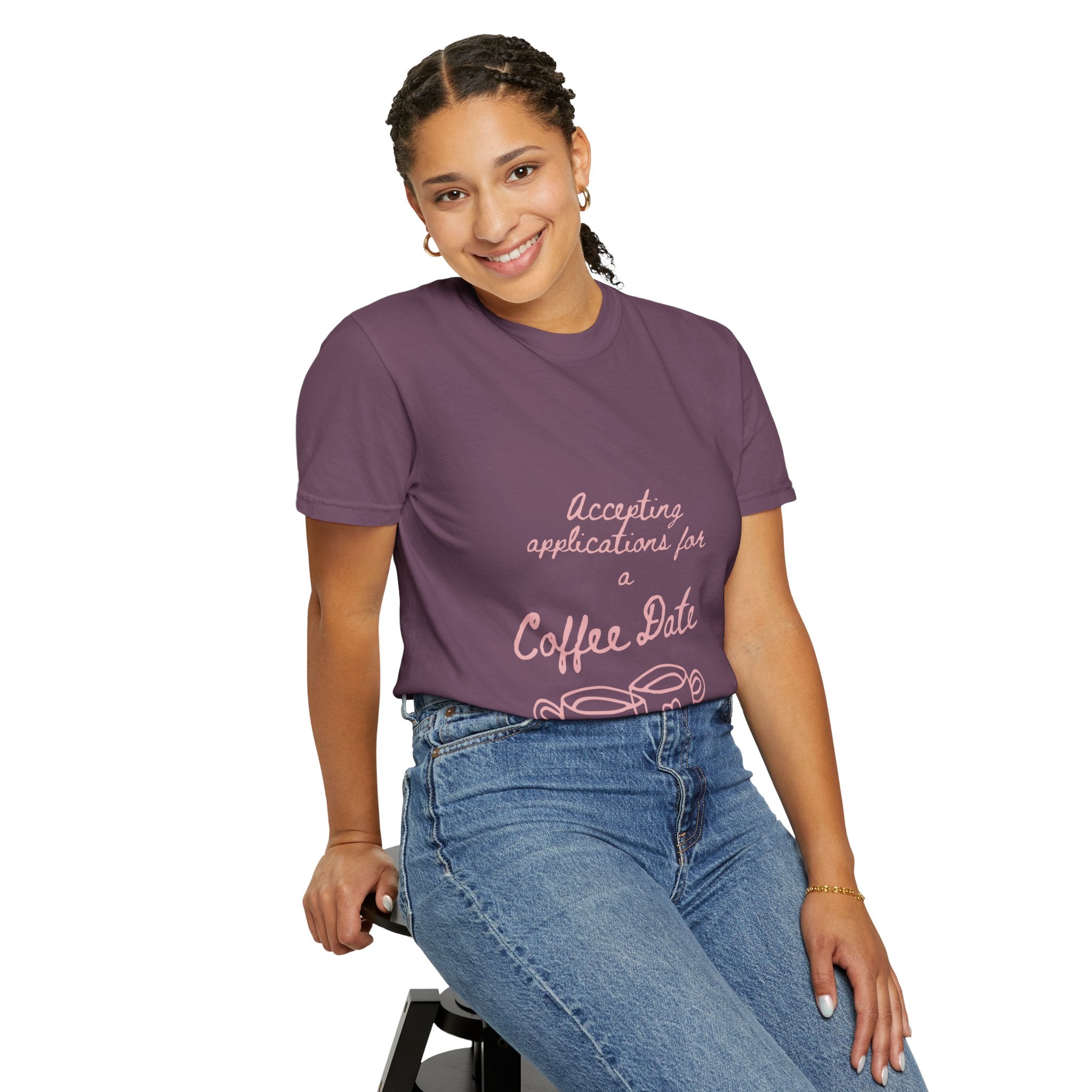 Coffee Date T-Shirt — "Accepting Applications for Coffee Date" Cute Graphic Tee
