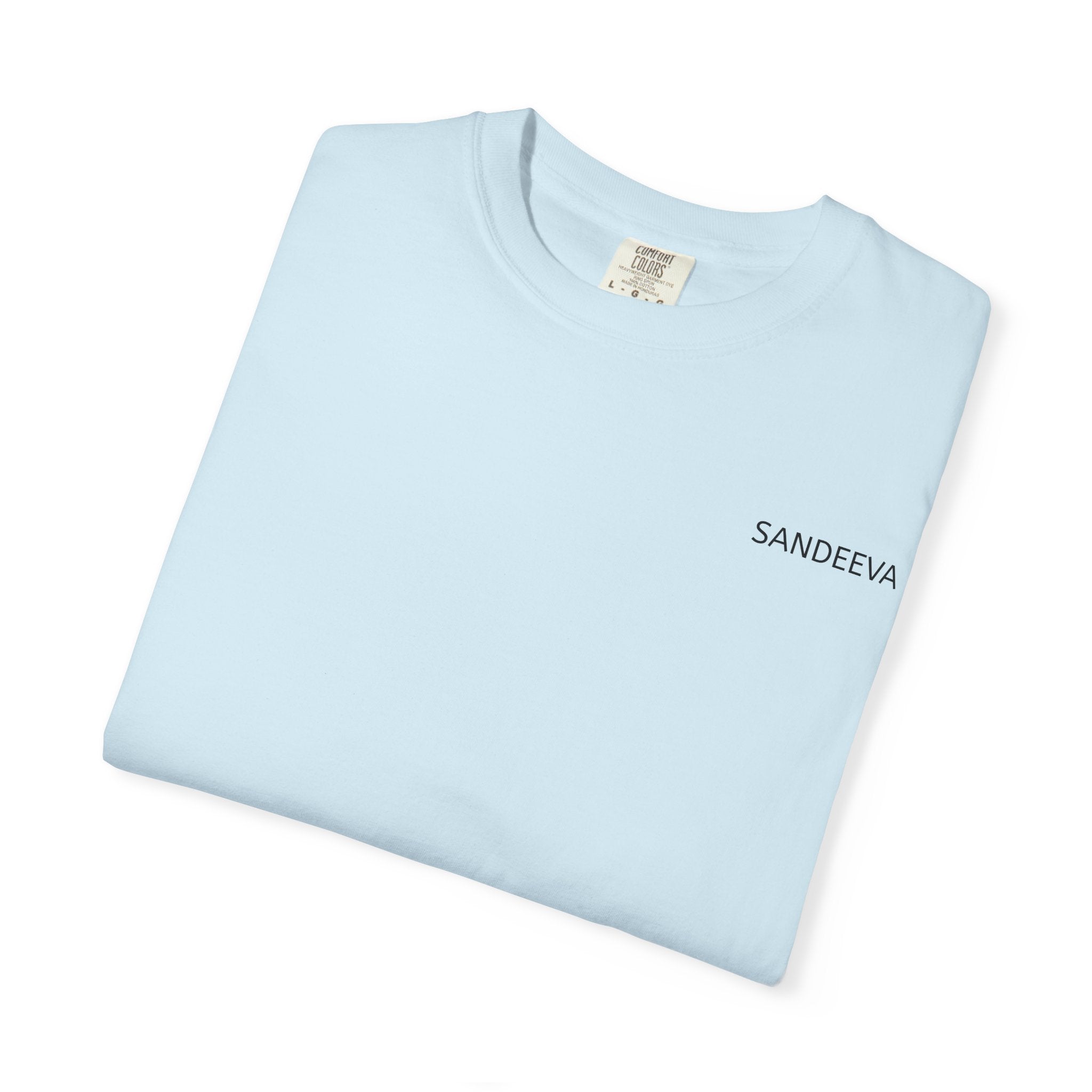 Minimal 'SANDEEVA' Solid T-Shirt — Garment-Dyed Cotton Tee