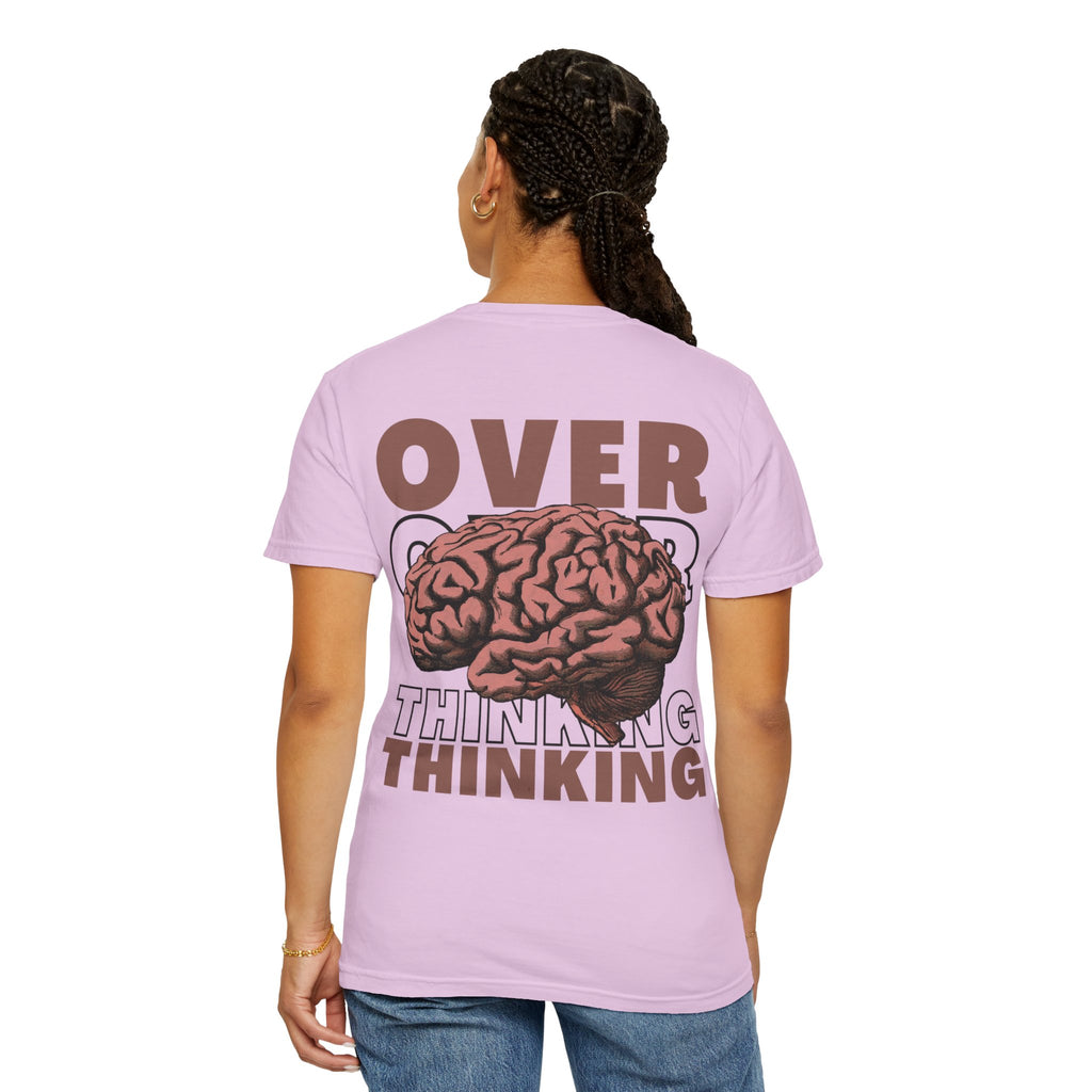 Overthinking Brain Graphic T-Shirt — "Overthinking" Back Print